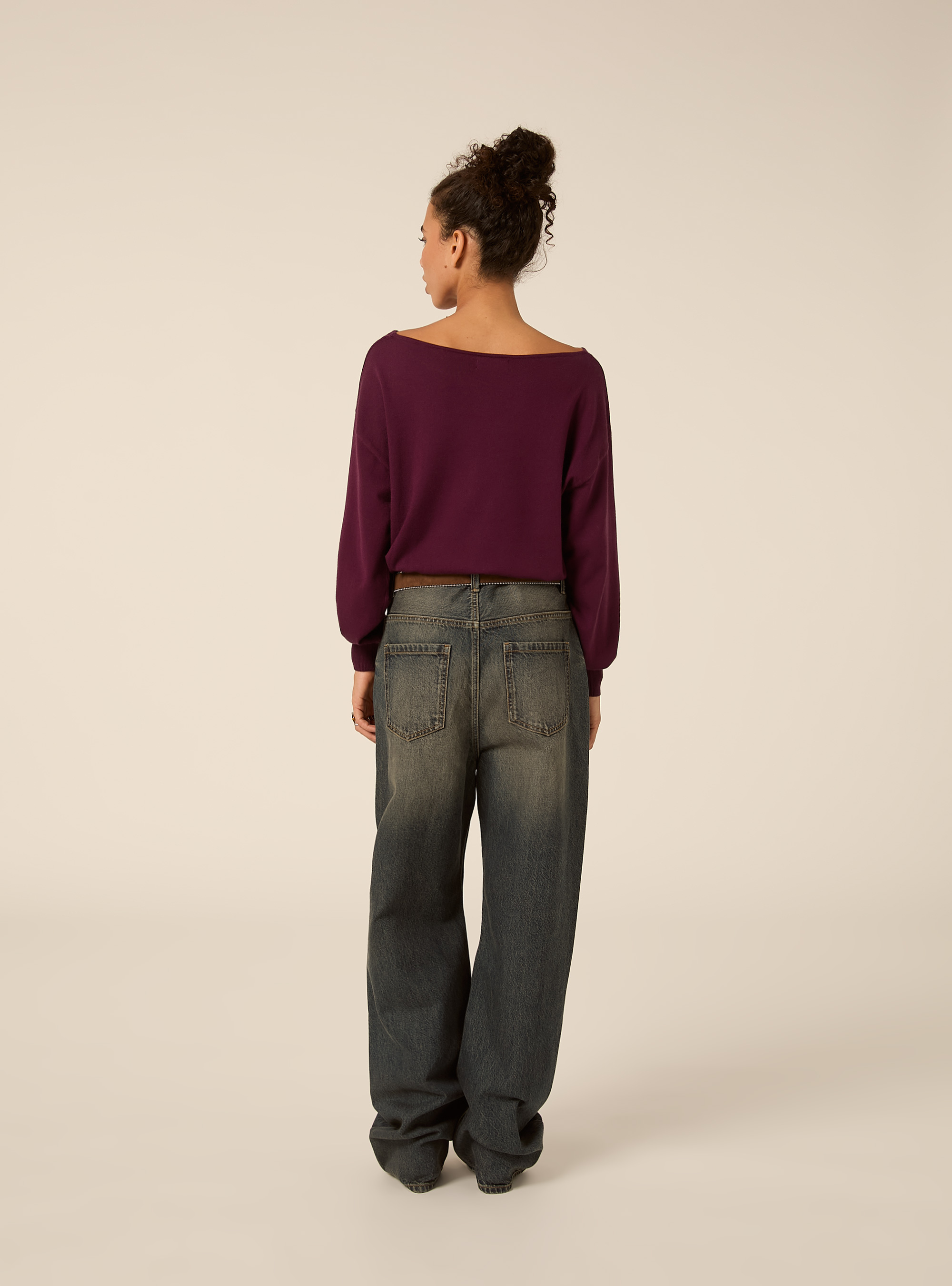 Maglia scollo a barca, VI1 VIOLET DARK