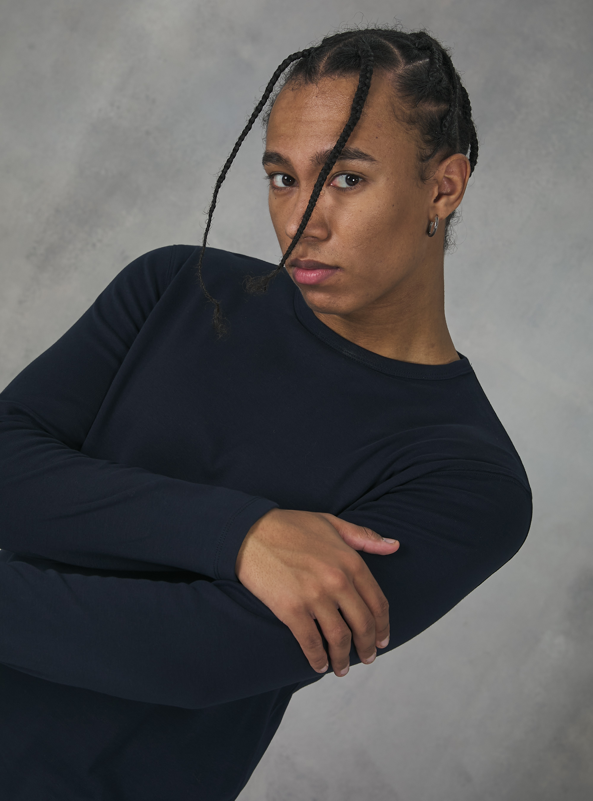 Long-sleeved cotton T-shirt, NA1 NAVY DARK