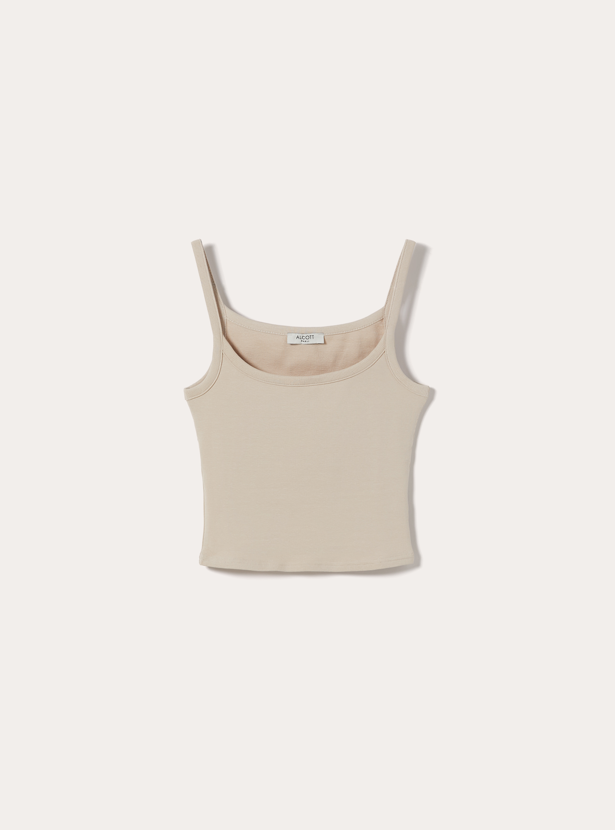 Canotta crop a coste basic, BG2 BEIGE MEDIUM
