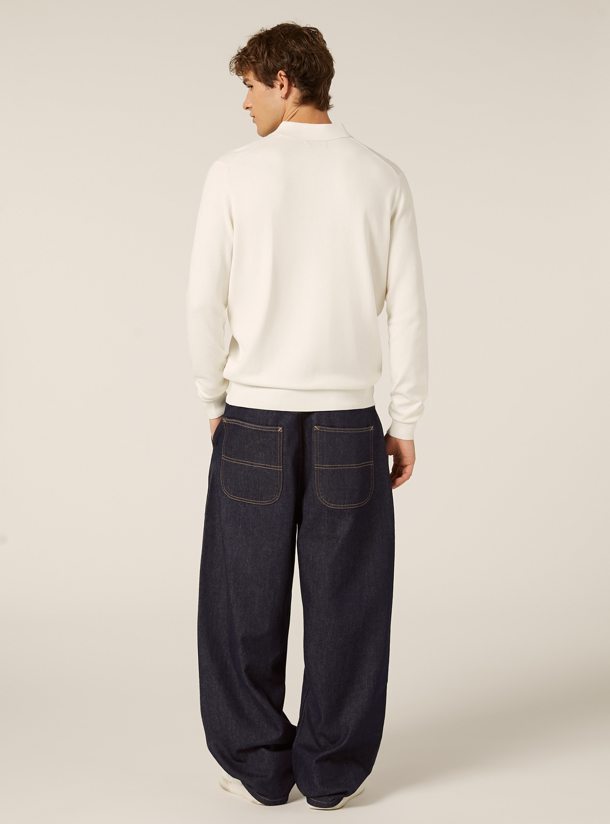 Polo de punto de manga larga, WH2 WHITE