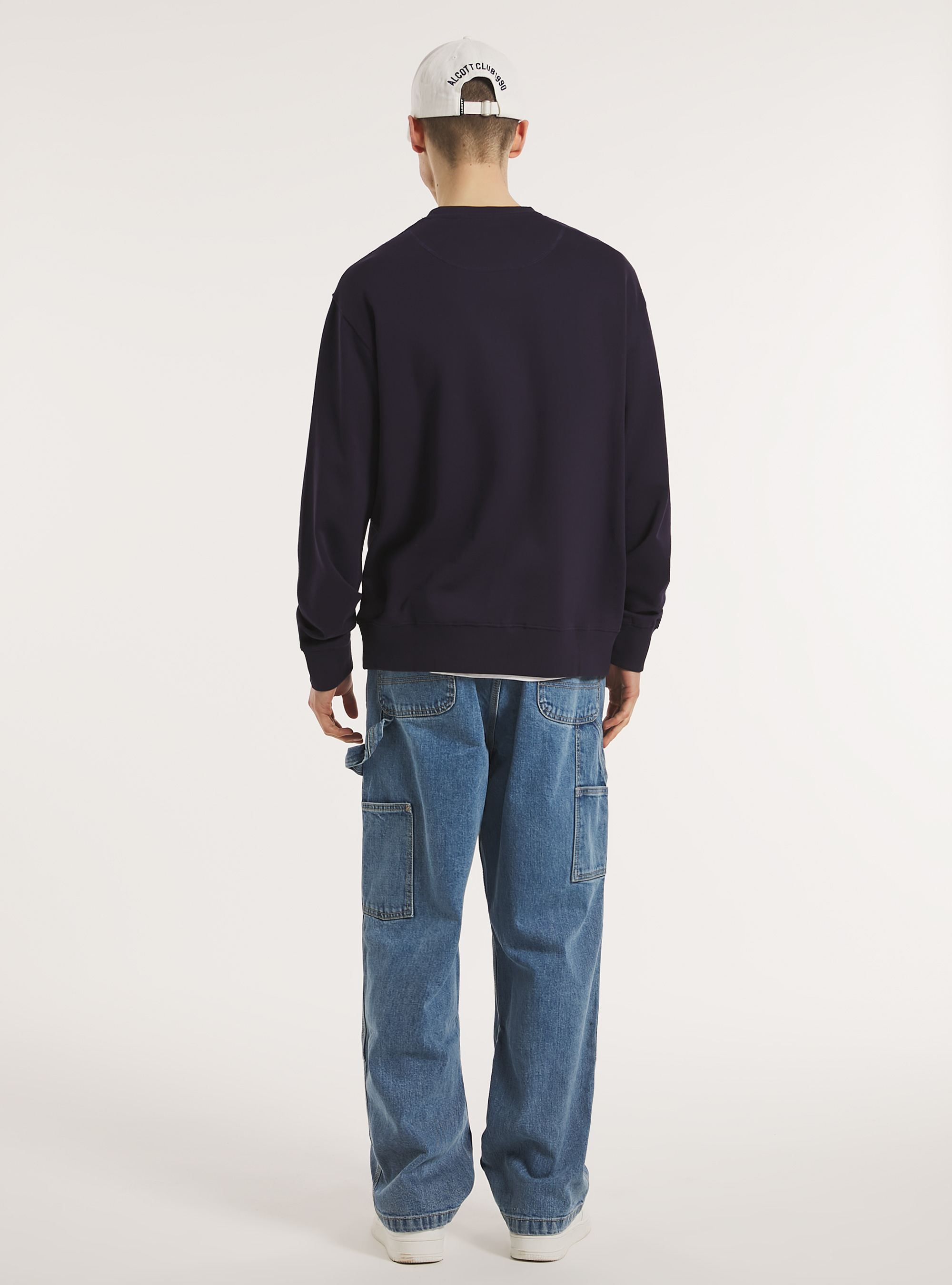 Felpa girocollo tinta unita, NA1 NAVY DARK