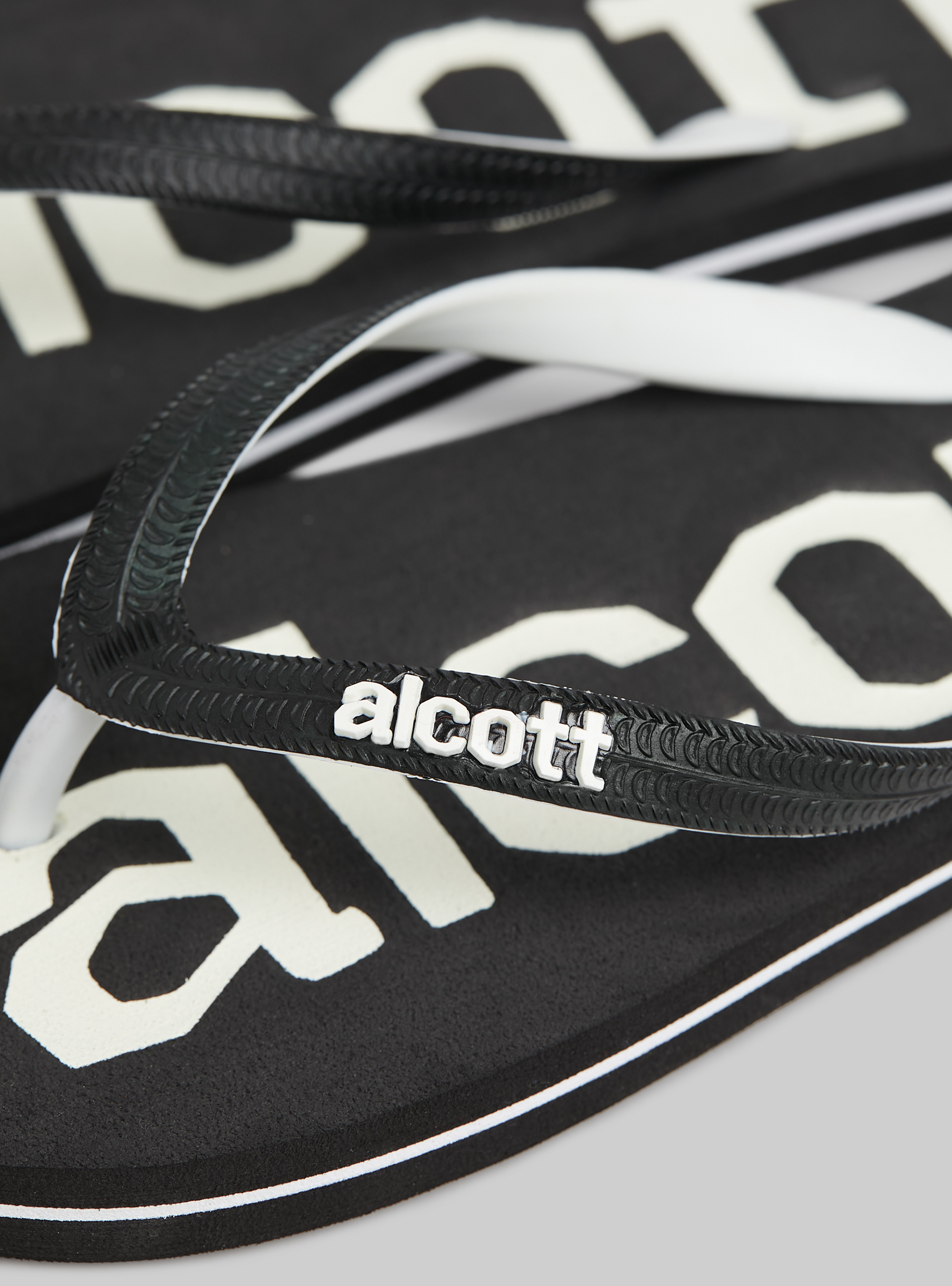 Infradito con logo a contrasto, BK1 BLACK