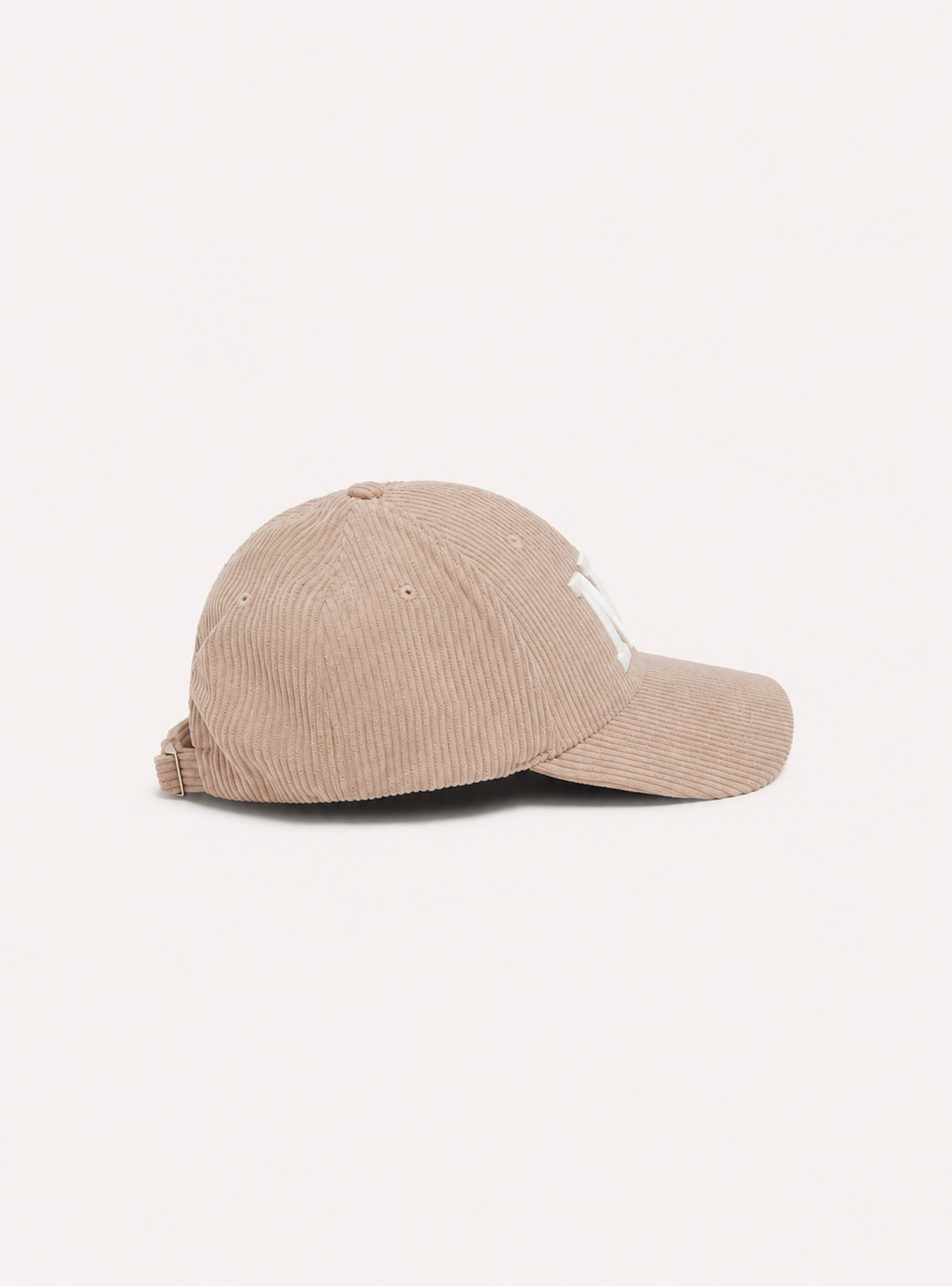 Cappello con visiera e ricamo in velluto a coste, BG2 BEIGE MEDIUM