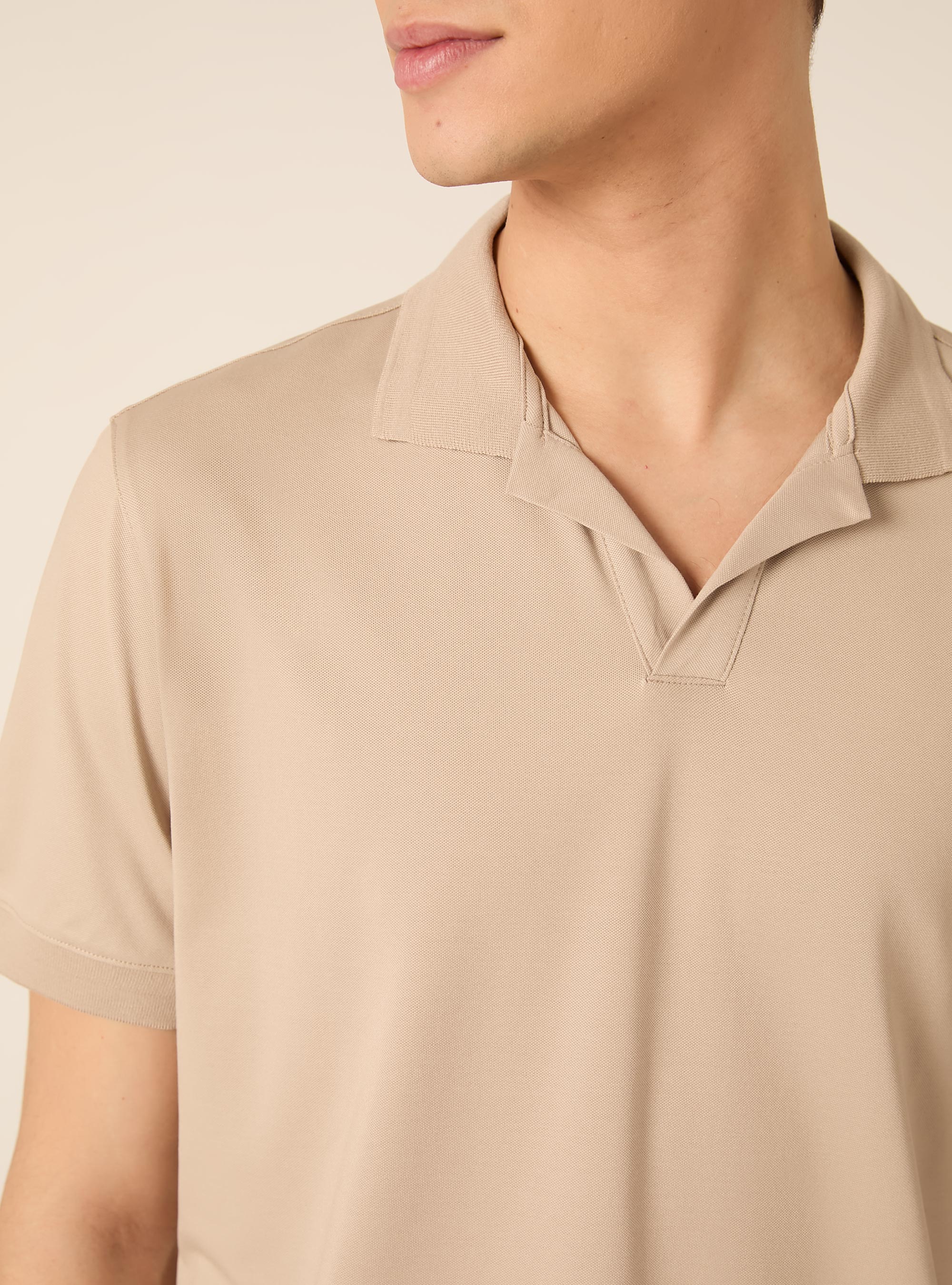 Polo AIRes in piquet stretch, BG2 BEIGE MEDIUM