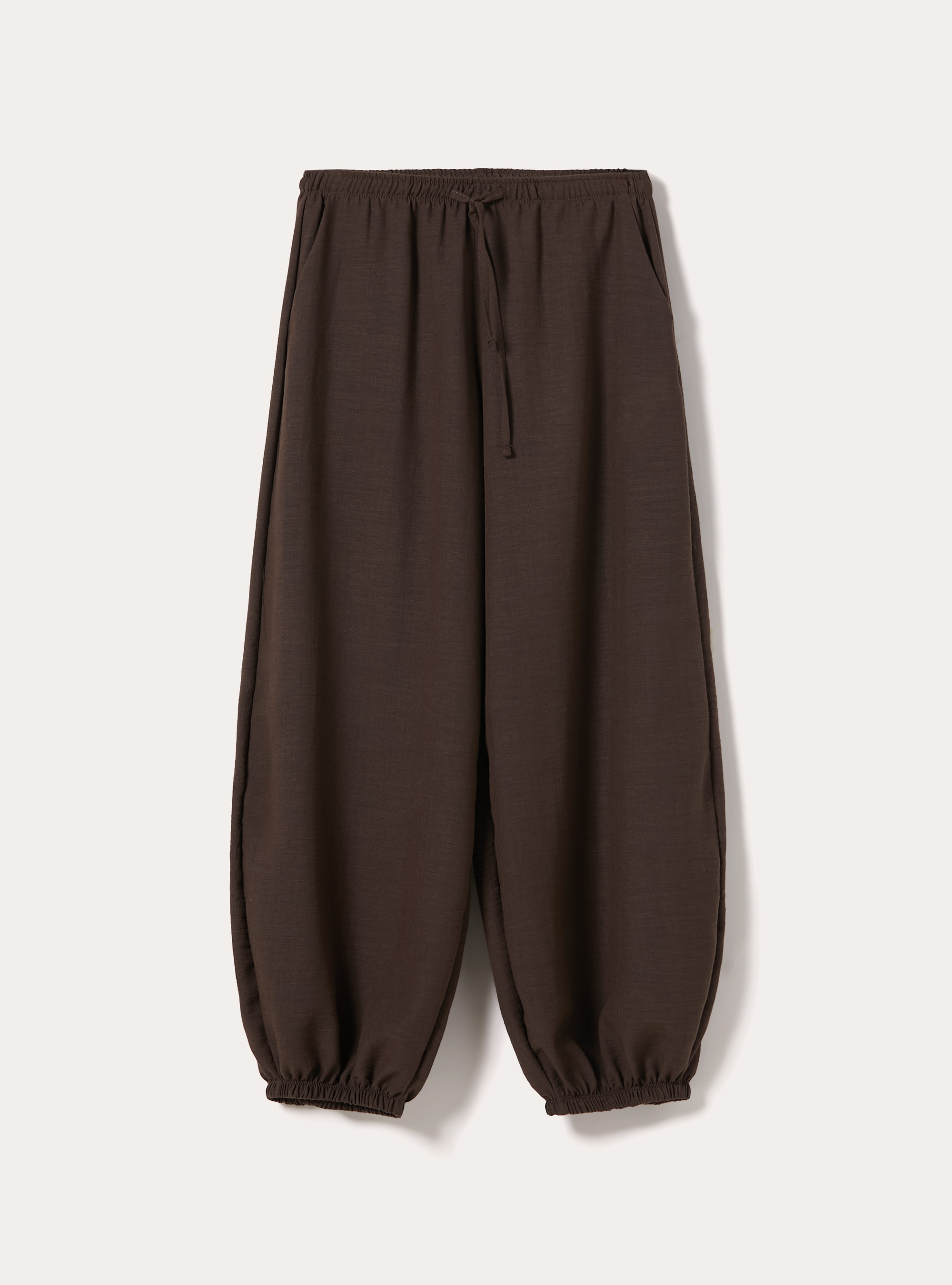 Pantaloni da gaucho effetto crepe, BR1 BROWN DARK