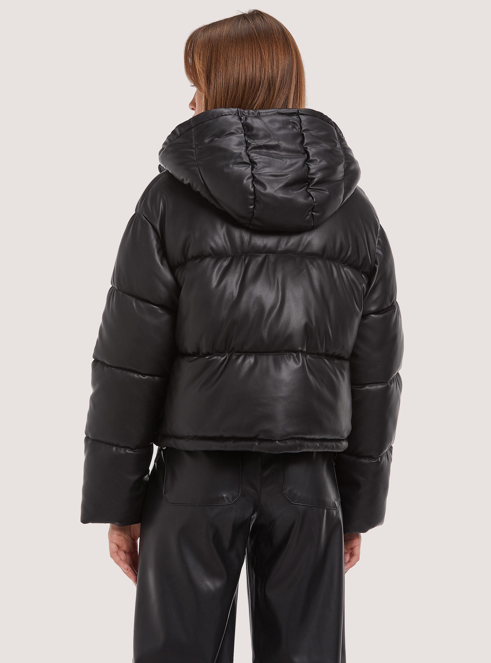 Leather-effect bomber jacket, BK1 BLACK