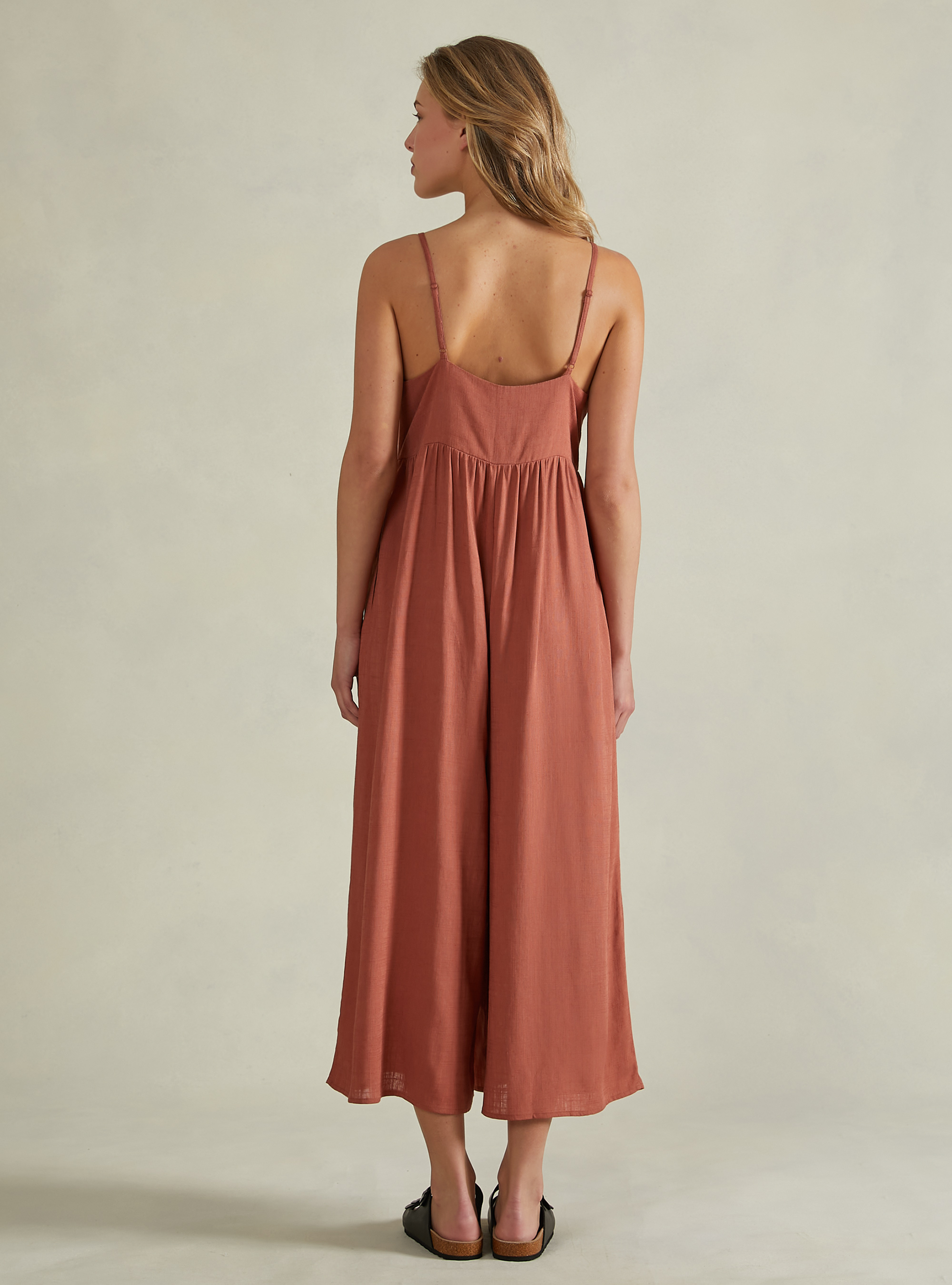 Mono de mezcla de lino de color liso, RT2 RUSTY MEDIUM