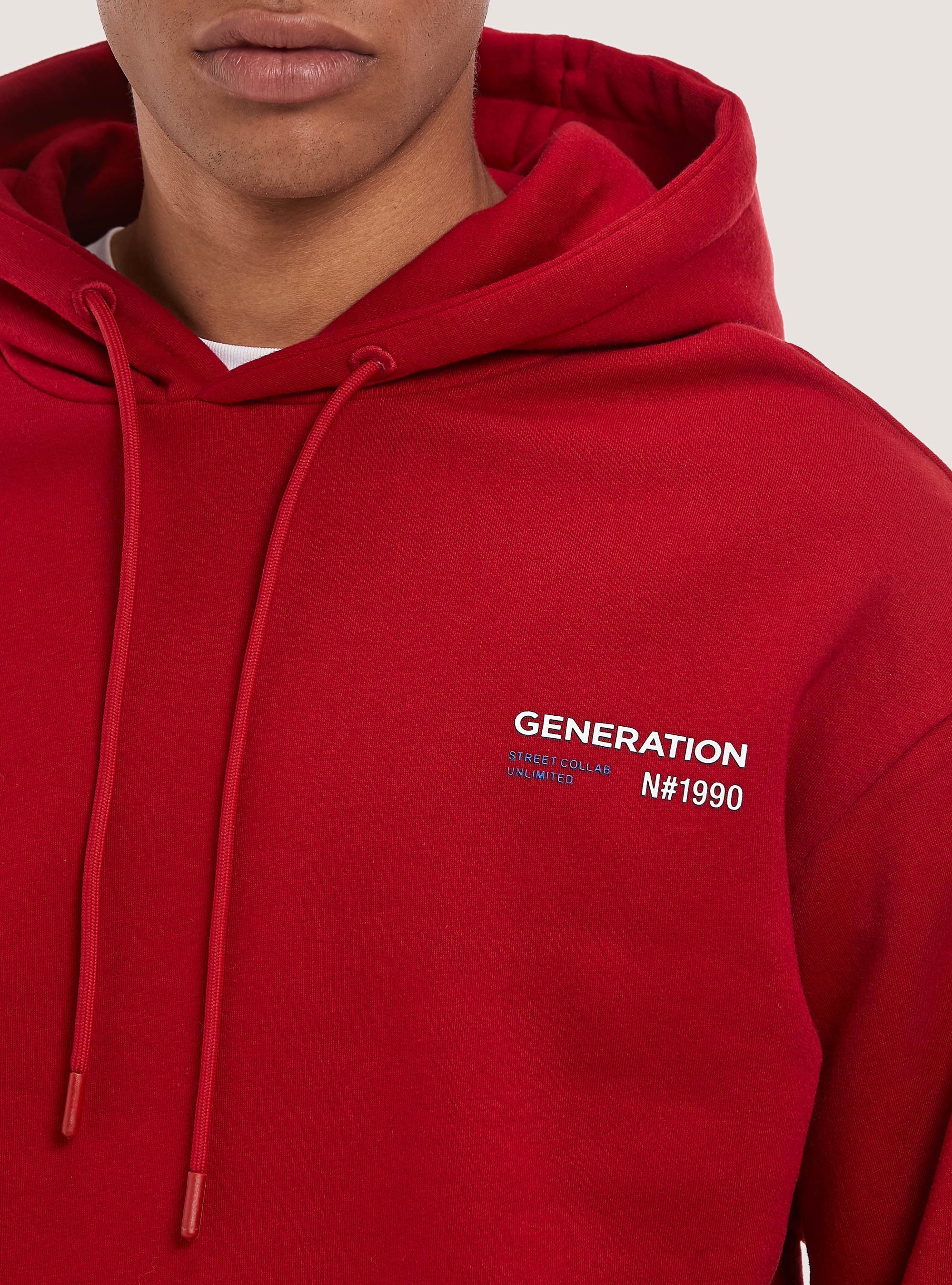 Sweatshirt with print and hood, RD2 RED MEDIUM