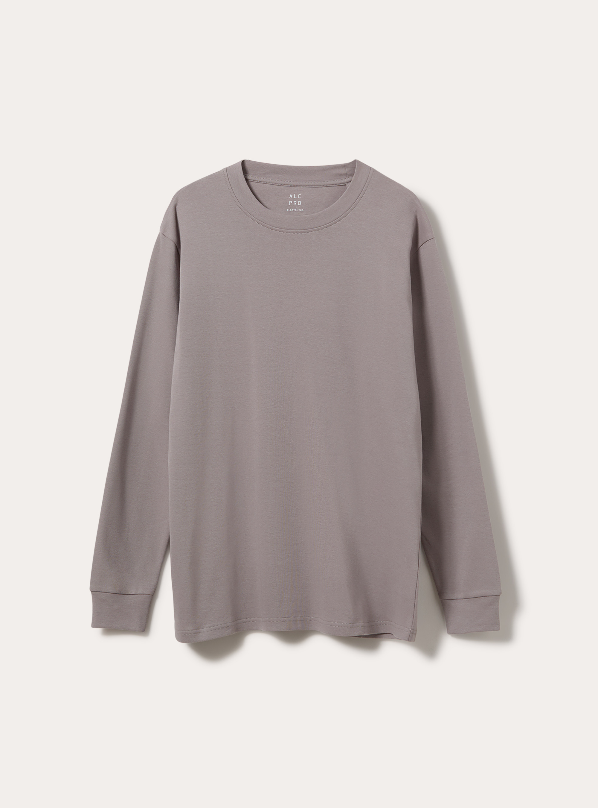 Maglia girocollo maniche lunghe interlock, GRIGIO MEDIO
