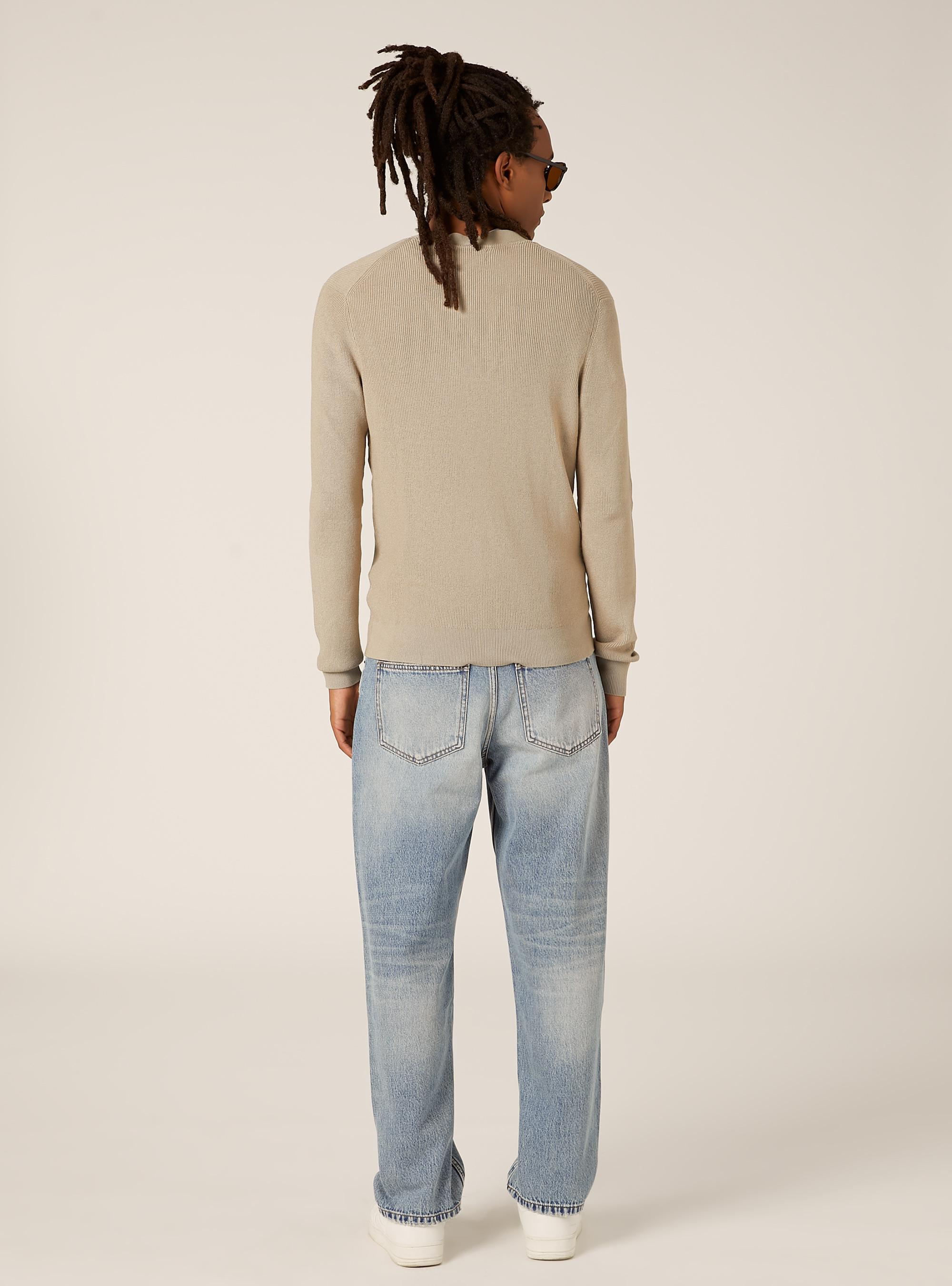 Lightweight cardigan in English rib knit, BG2 BEIGE MEDIUM