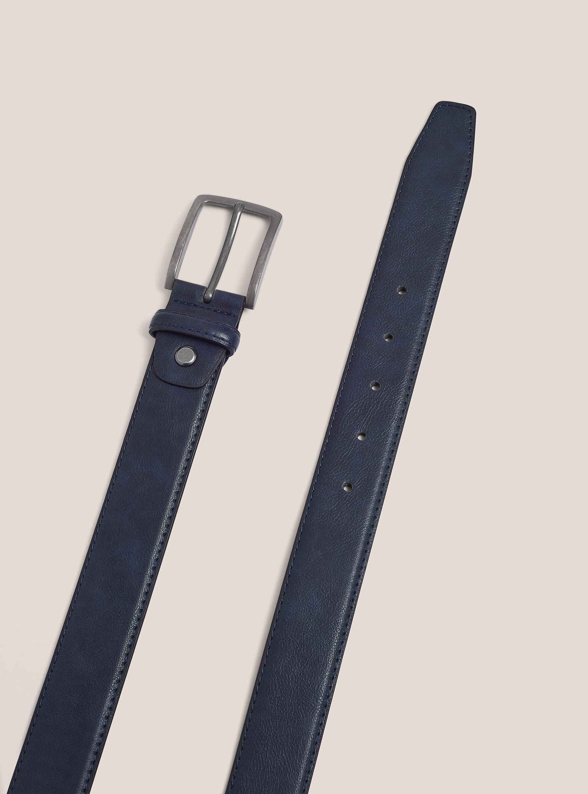 Cinturon efecto piel, AZUL MARINO