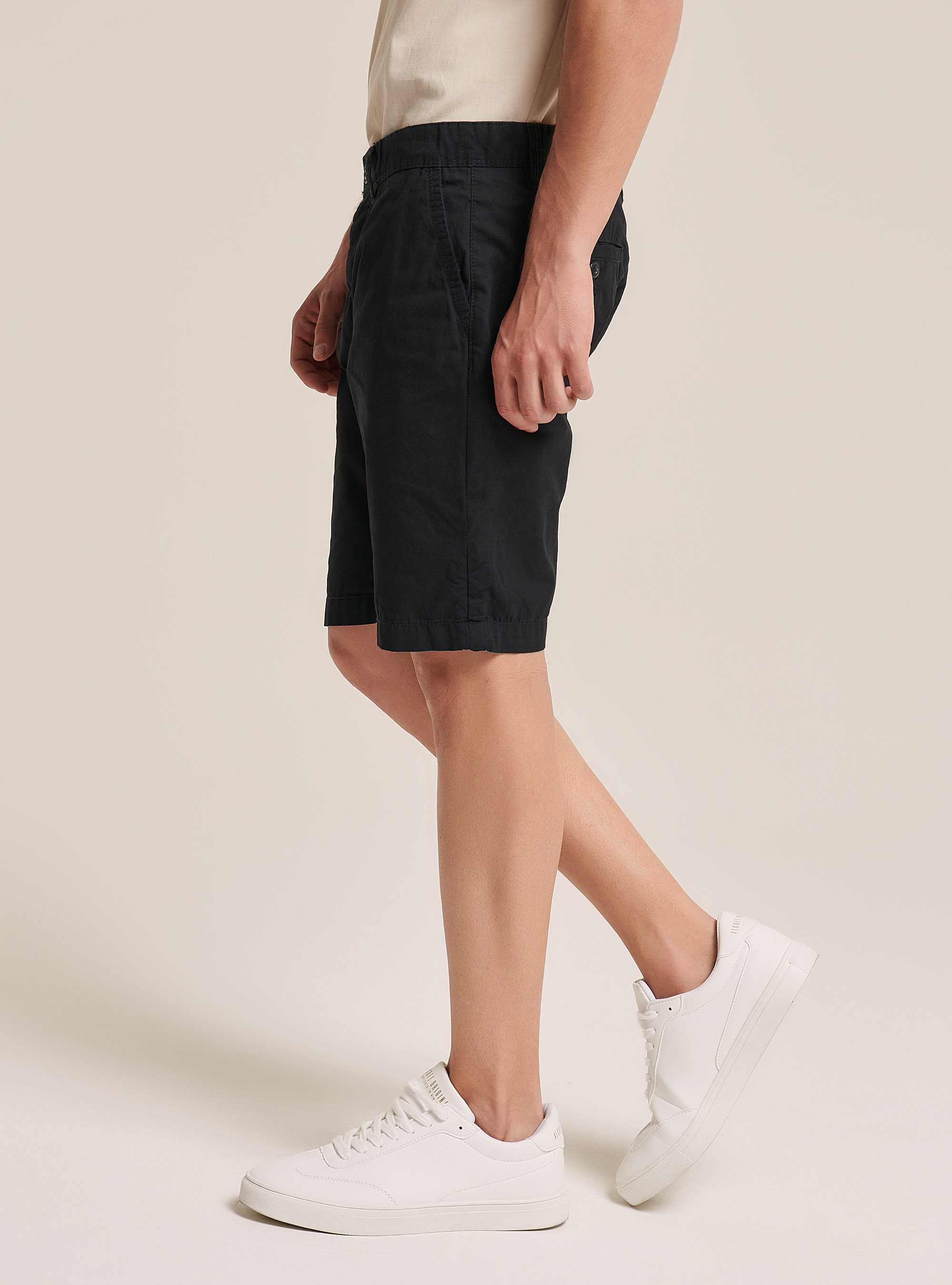 Bermudashorts aus Segeltuchstoff, C101 BLACK