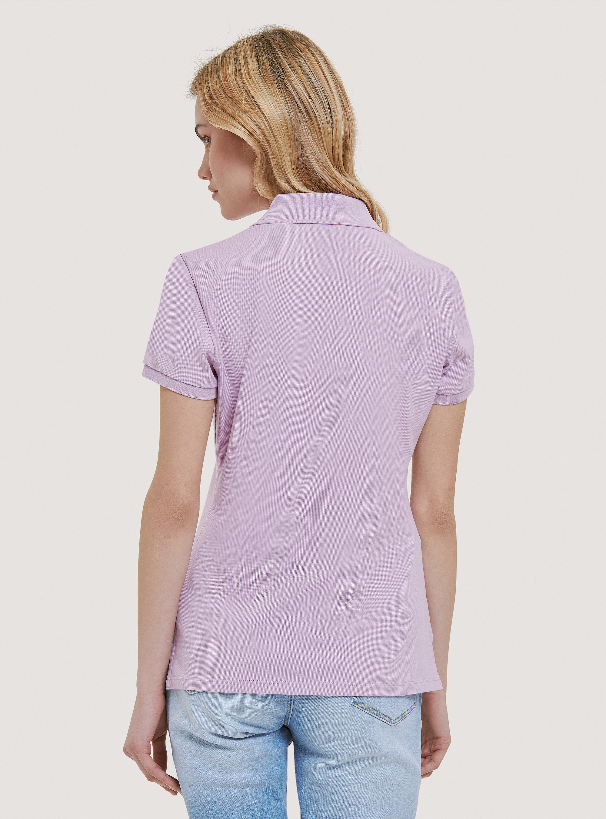 Polo de piqu&eacute; de algod&oacute;n con bordado, C3303 LILLAC