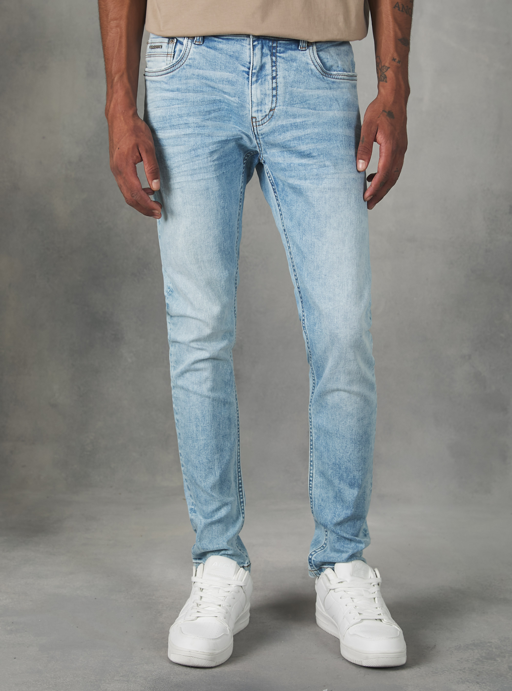 Super skinny jeans in stretch denim, D006 AZURE