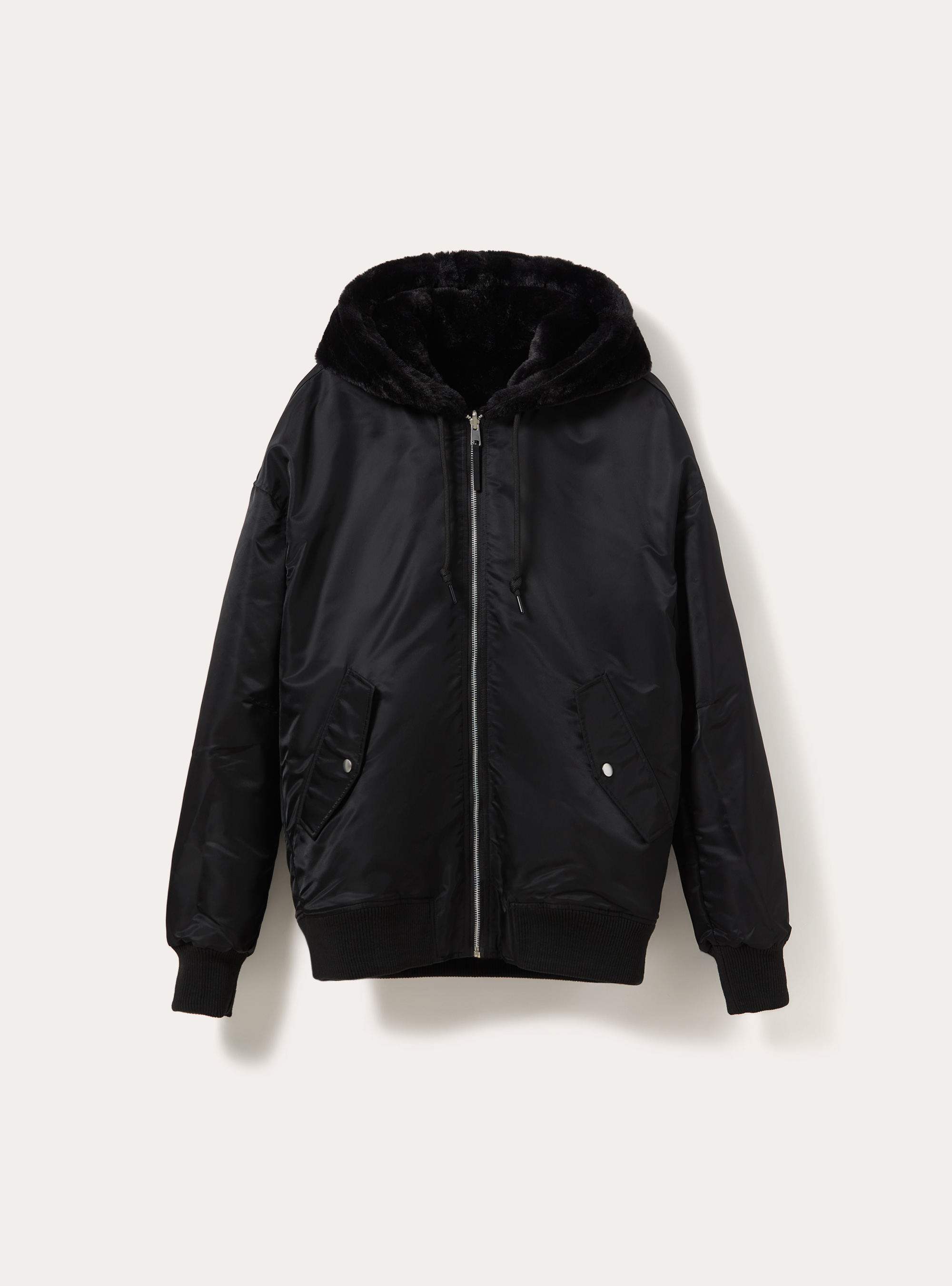 Bomber reversibile con cappuccio, BK1 BLACK