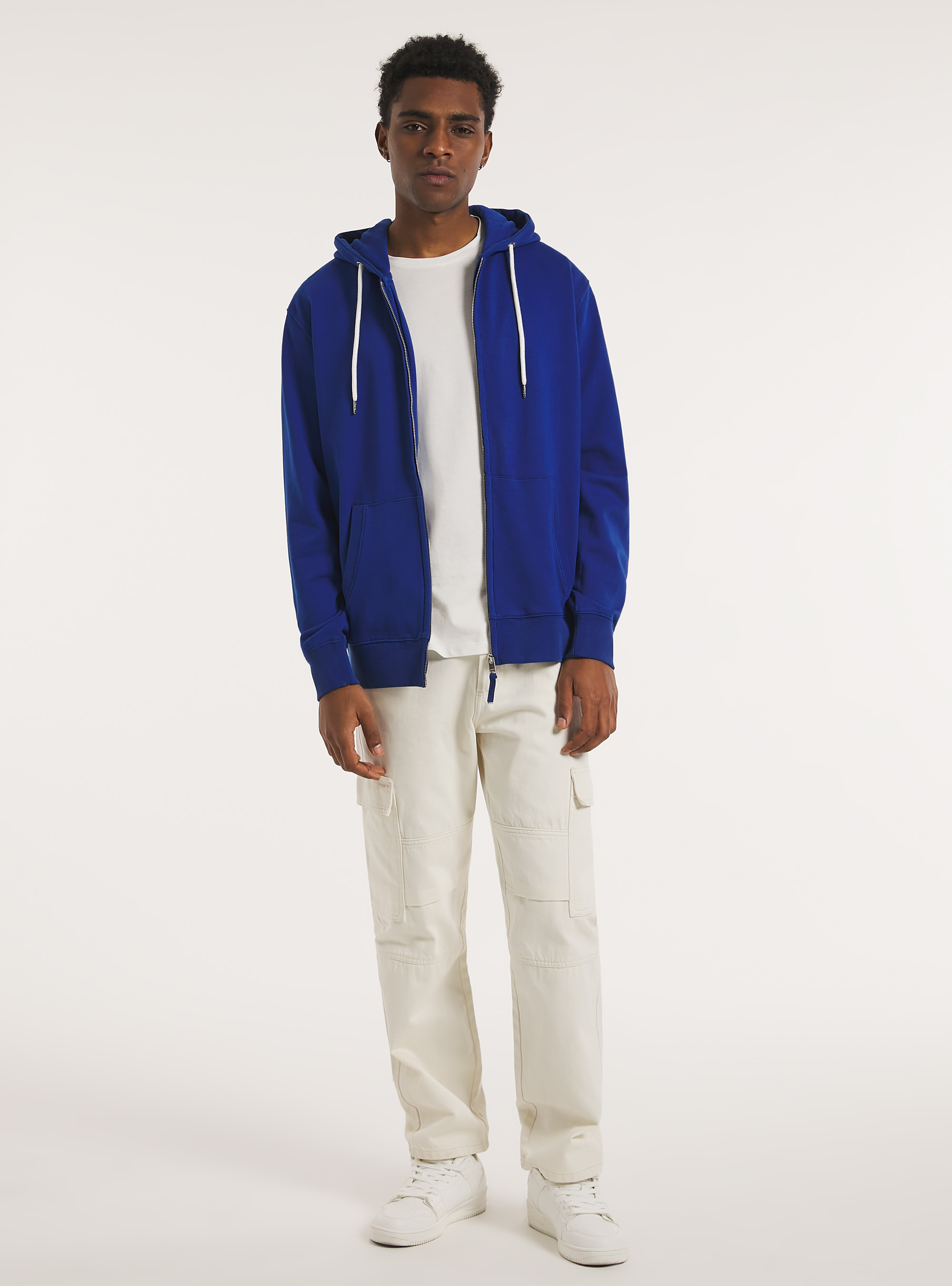 Cotton zip hoodie, RY1 ROYALE DARK