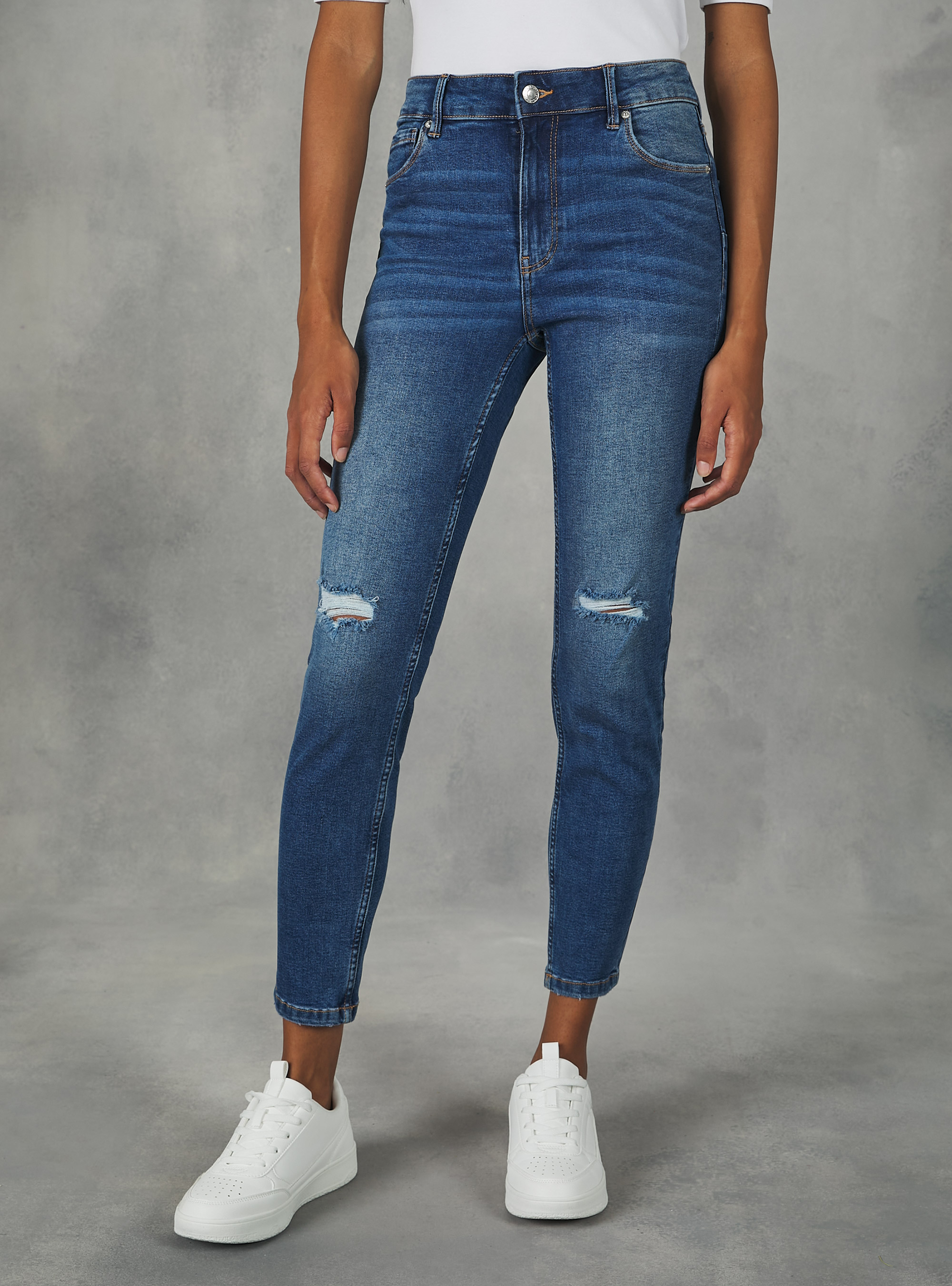 Skinny jeans with push-up effect, D003 MEDIUM BLUE