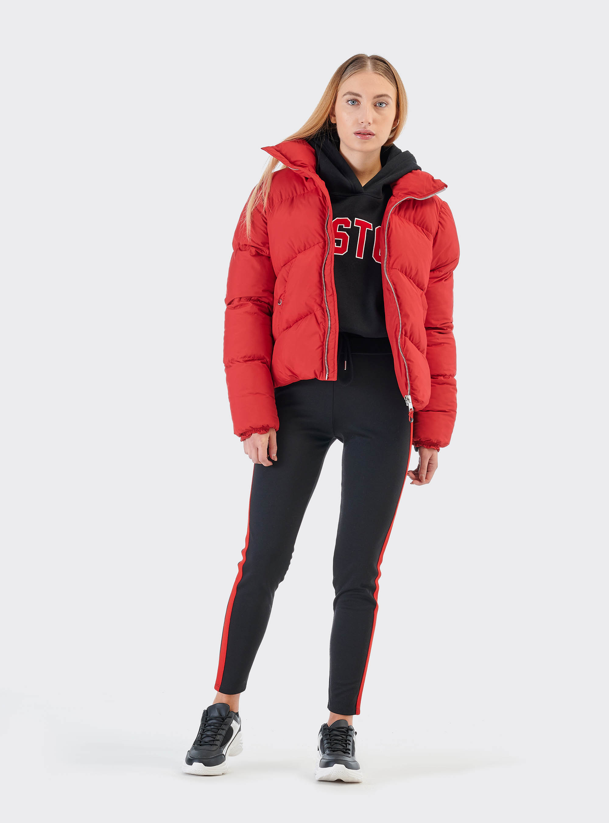 Short puffy jacket, C352 RED