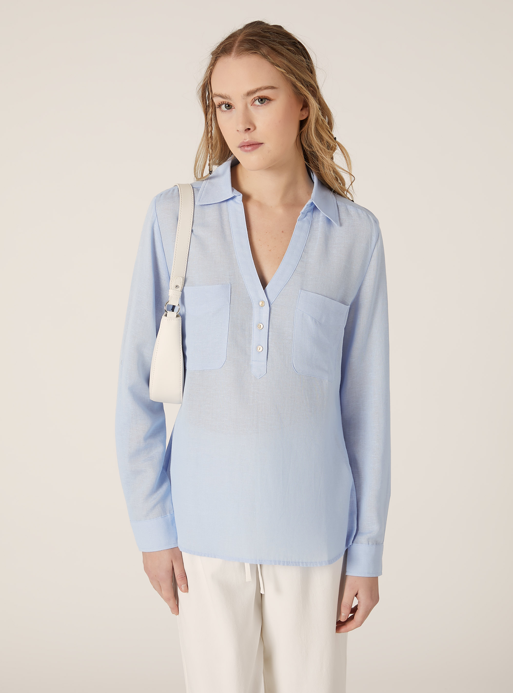 Blouse en lin, AZ3 AZURE LIGHT