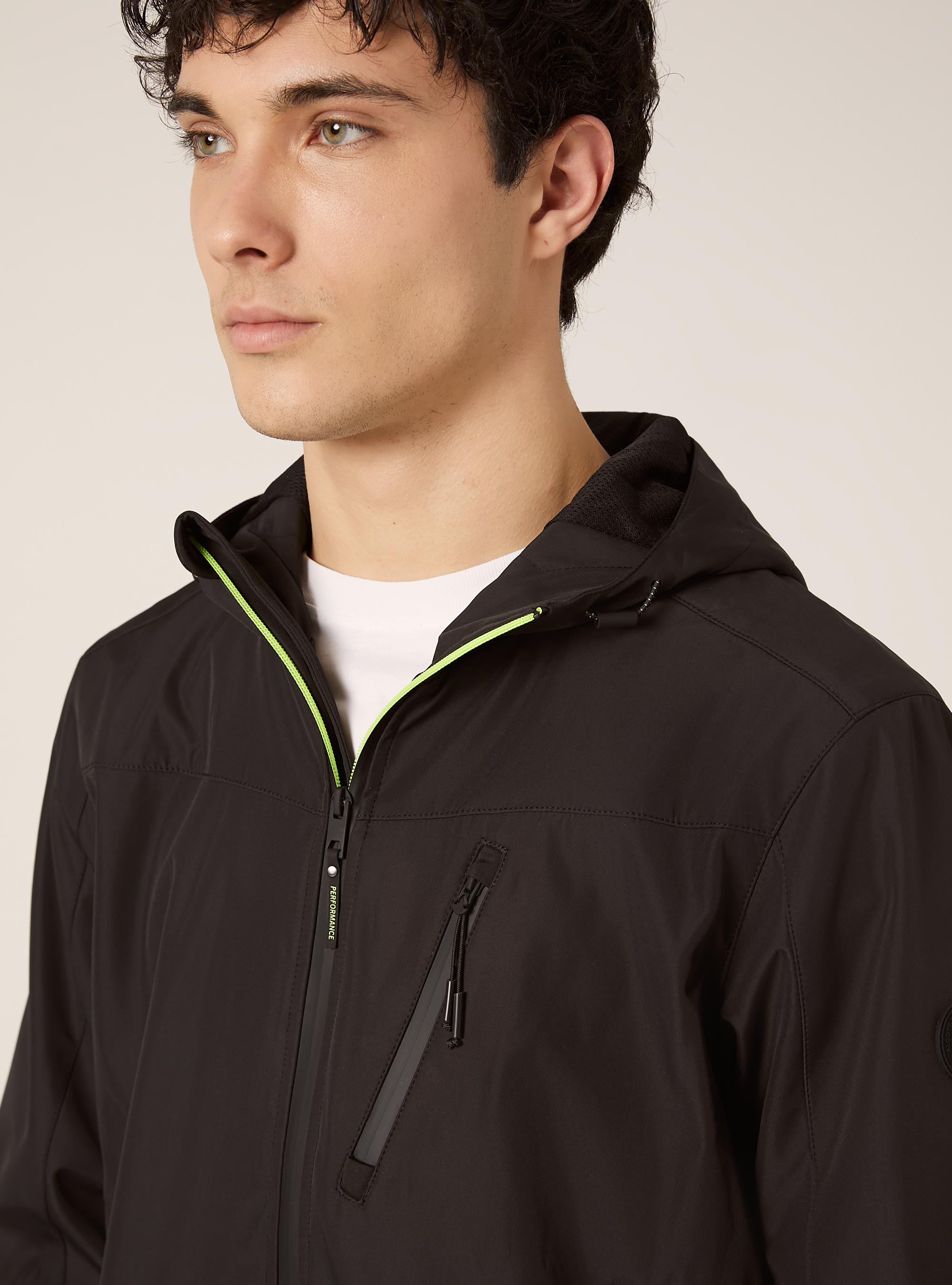 Winddichte Bomberjacke mit Kapuze, BK1 BLACK