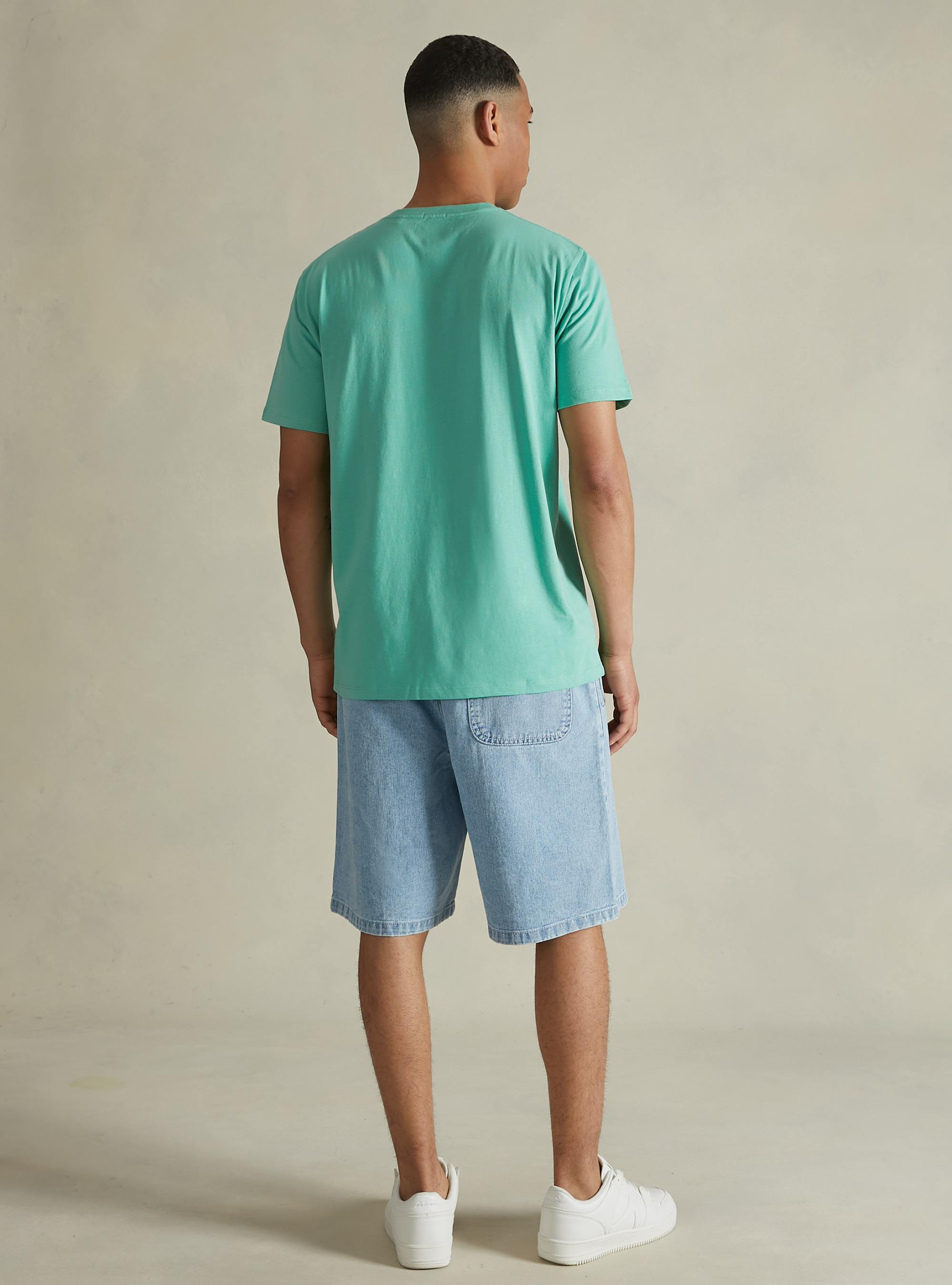 T-shirt en coton à col ras du cou, GA3 AQUA GREEN LIGHT