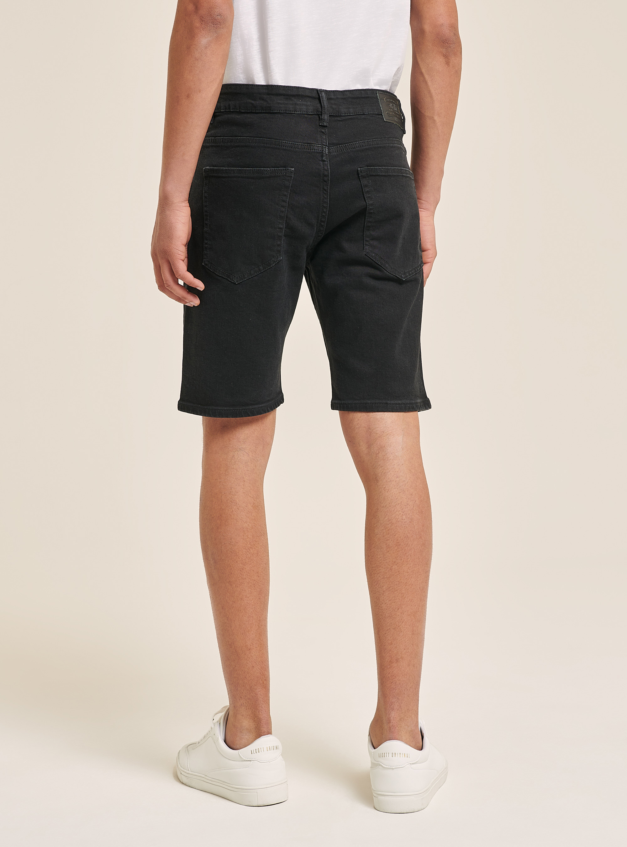 Denim comfort fit bermuda shorts, BLACK