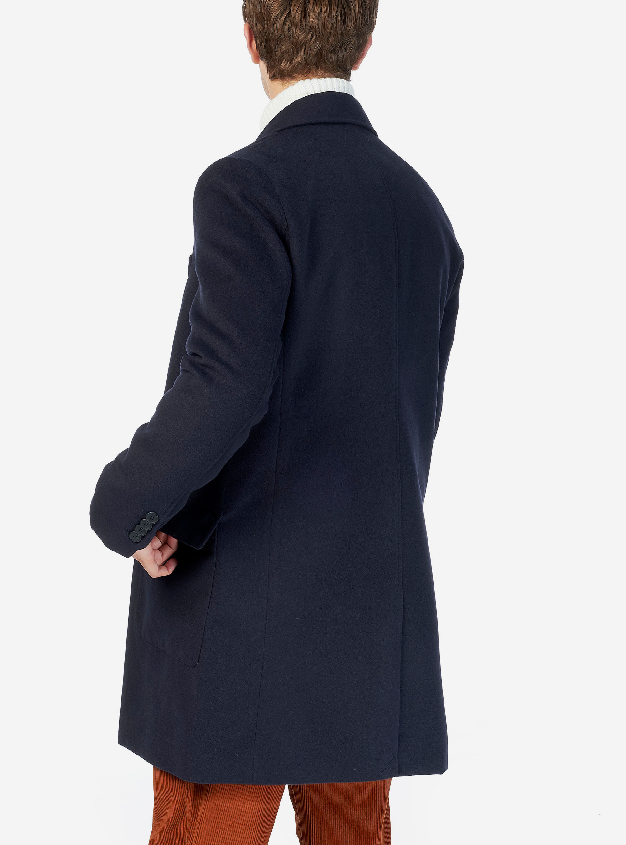 DOUBLE-BREASTED COAT, BLUE NAVY