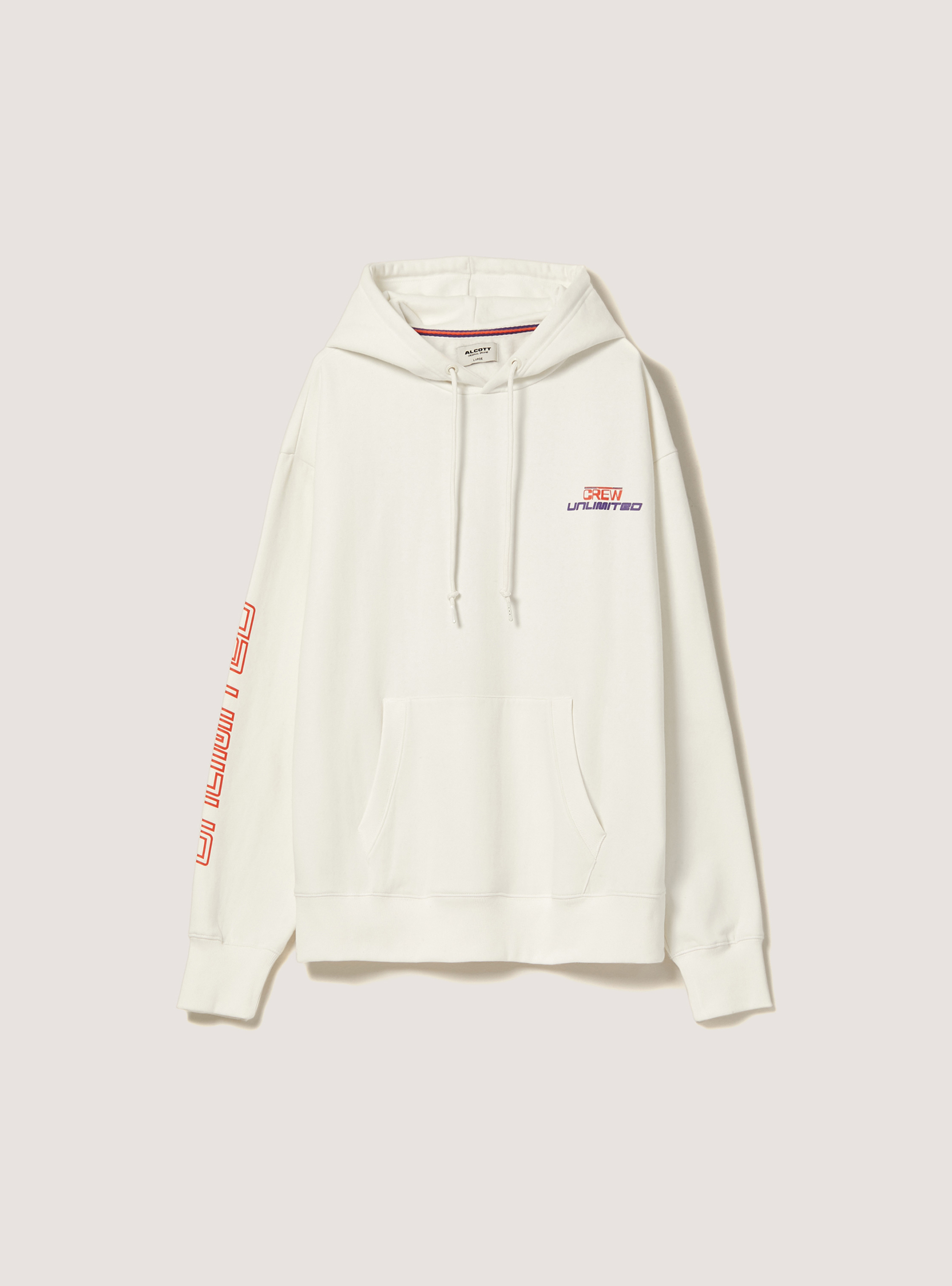 Sudadera con estampado y capucha, WH2 WHITE