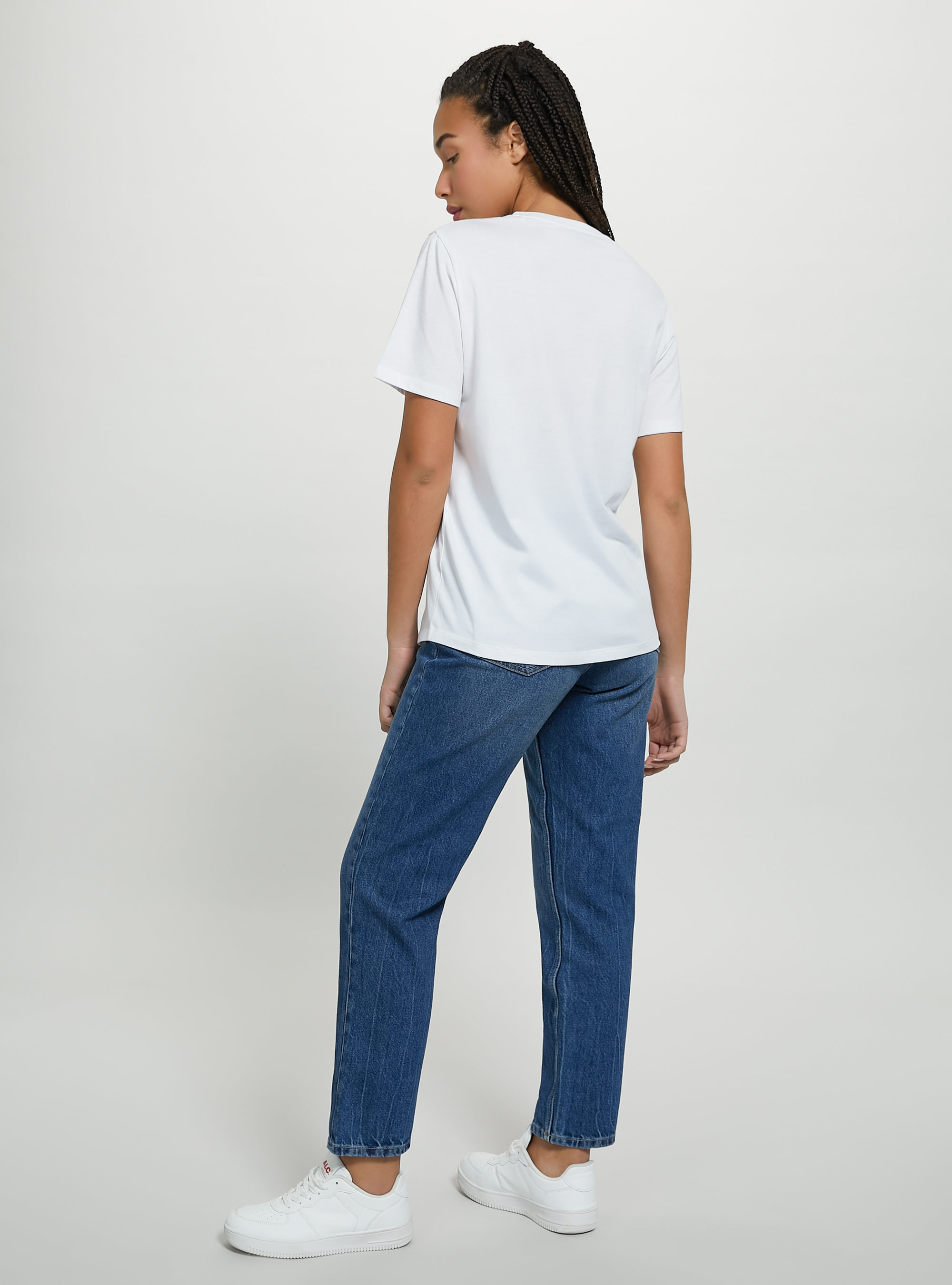 T-shirt with lettering print, WH3 WHITE