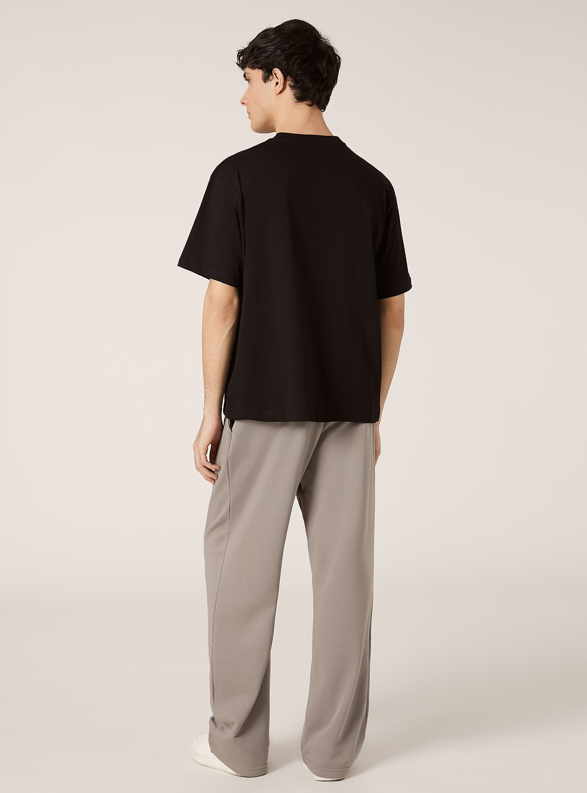 Camiseta boxy fit con estampado, BK1 BLACK