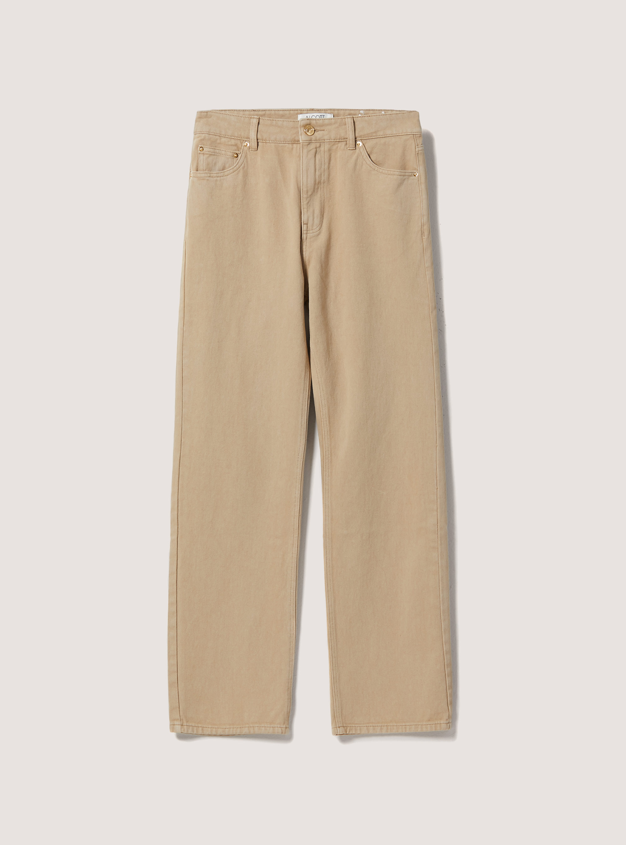 Pantalon en serg&eacute; &agrave; coupe droite, BG3 BEIGE LIGHT