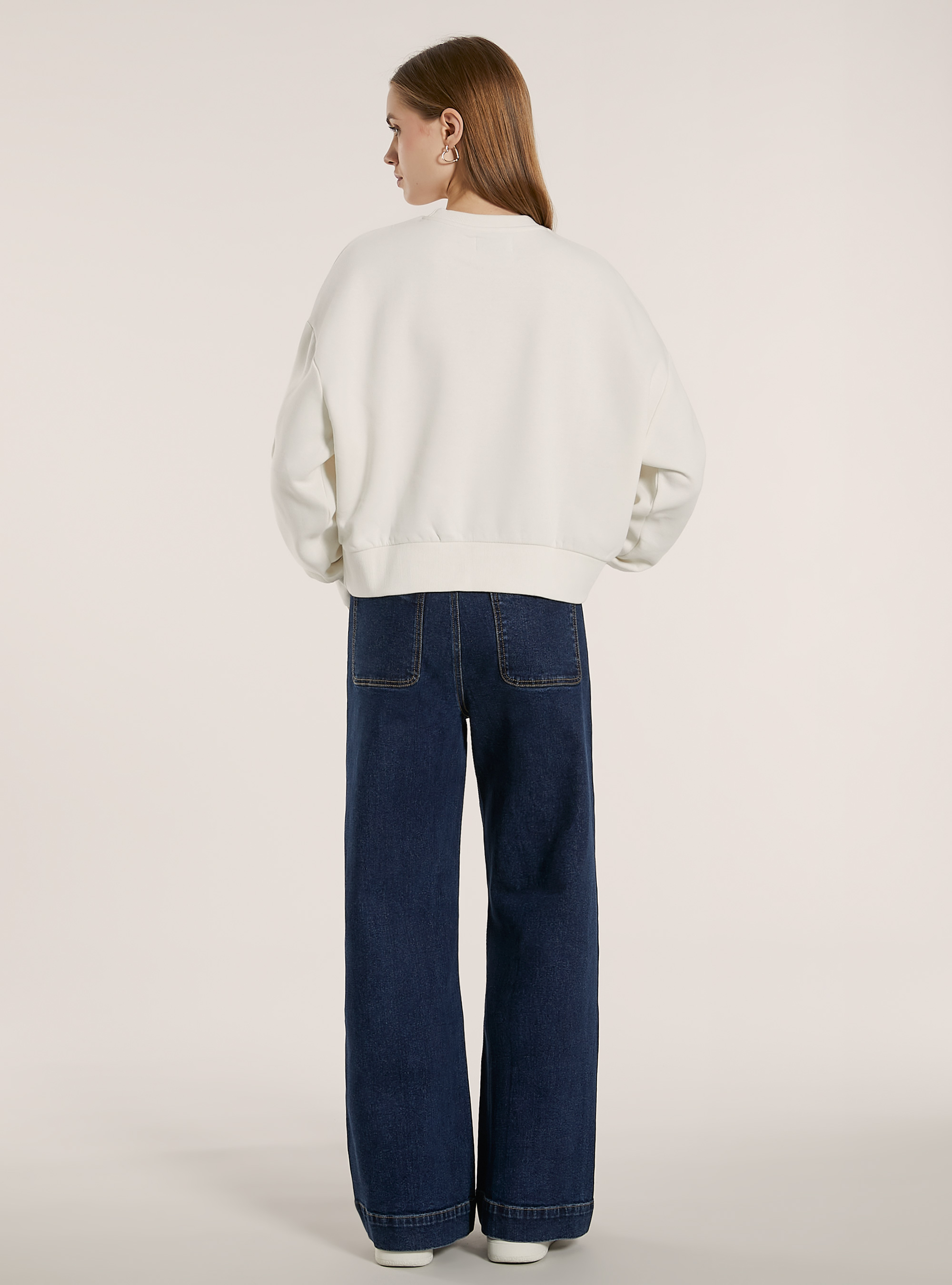 Sudadera de corte recto con estampado City, WH2 WHITE