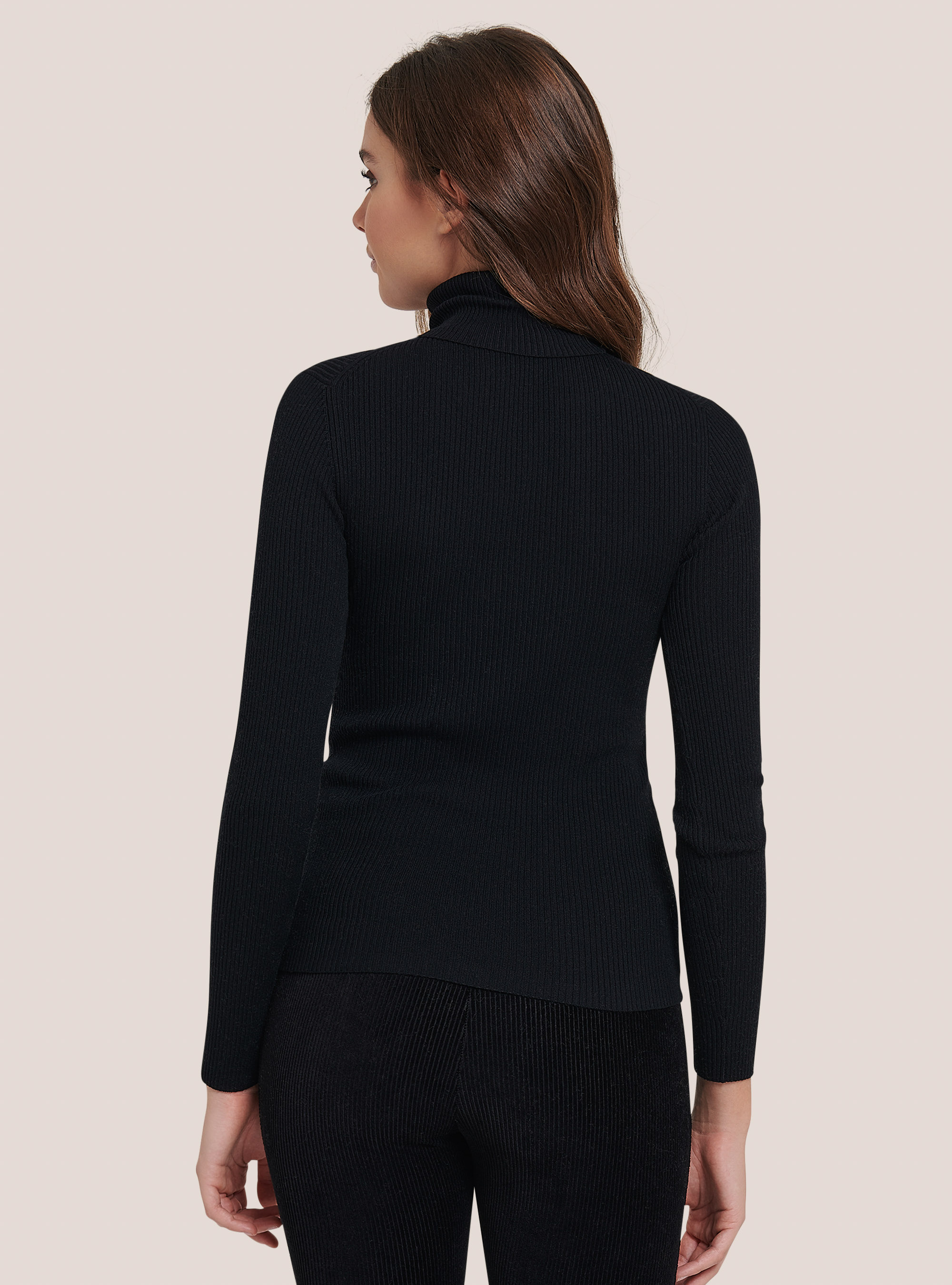 Pull à col roulé côtelé, C101 BLACK