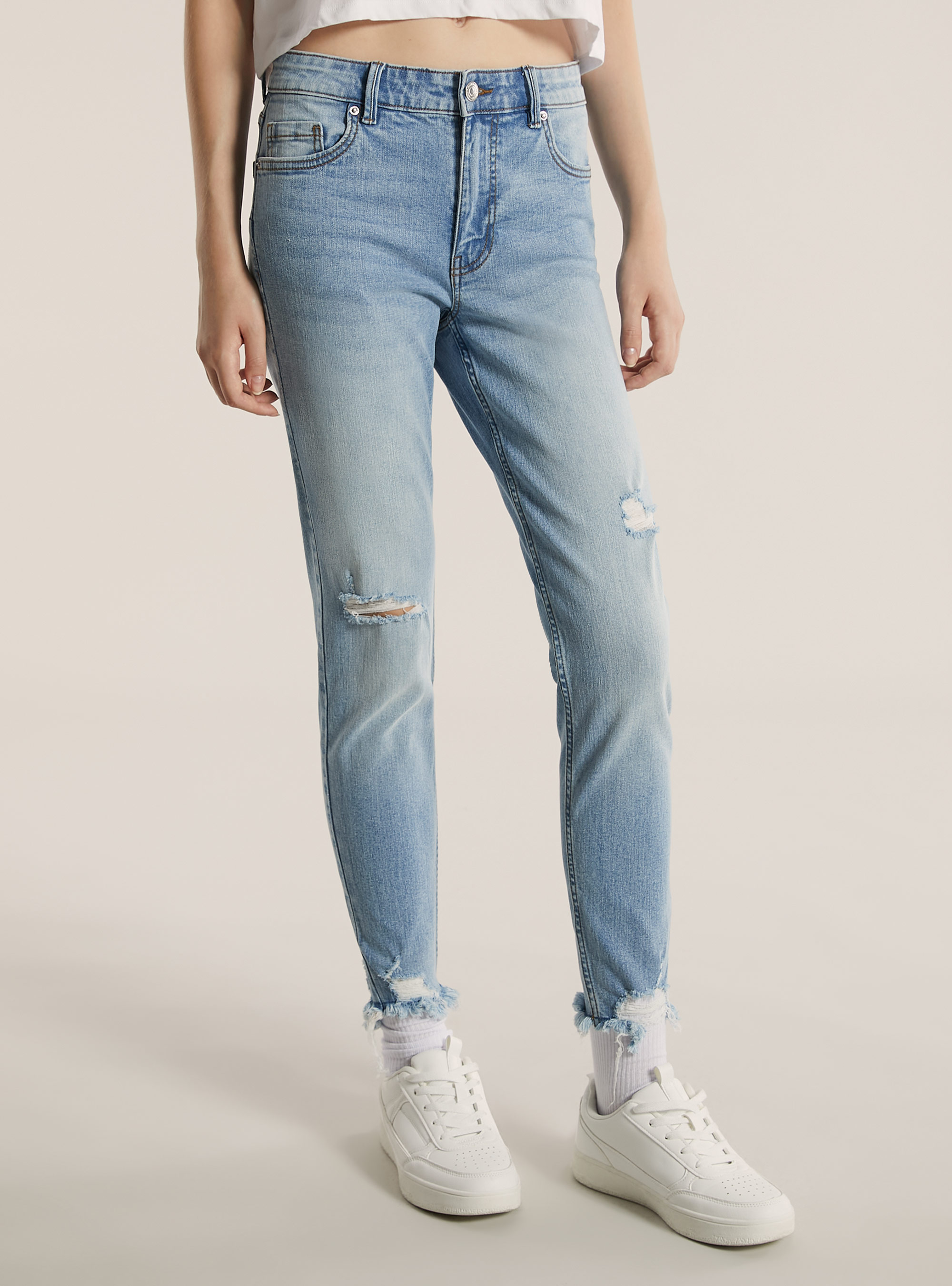 Skinny Fit Jeans mit Push-up-Effekt, D006 AZURE