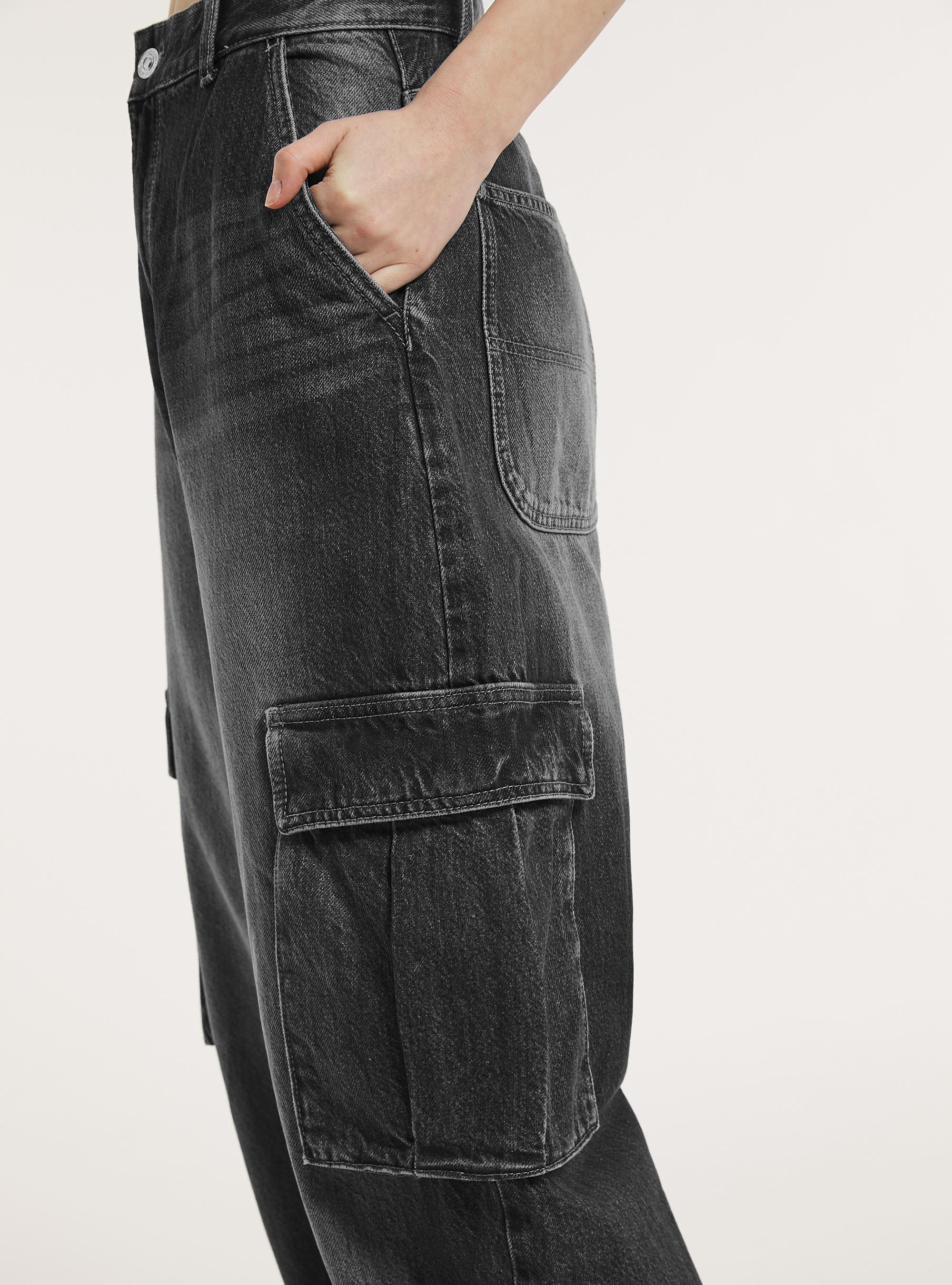 Cargo skater jeans relaxed fit, D000 BLACK