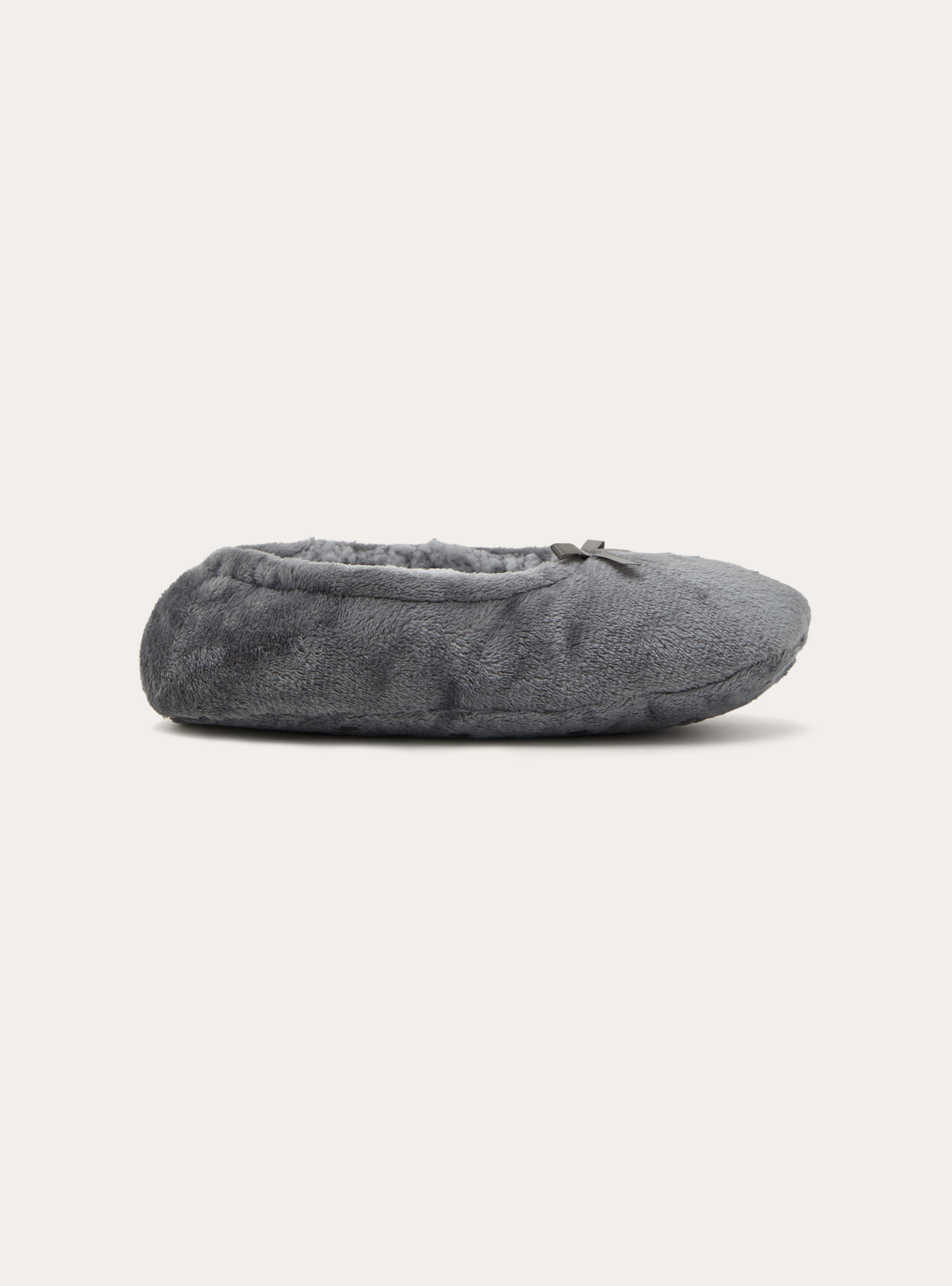 Faux fur sock slippers, GY2 GREY MEDIUM