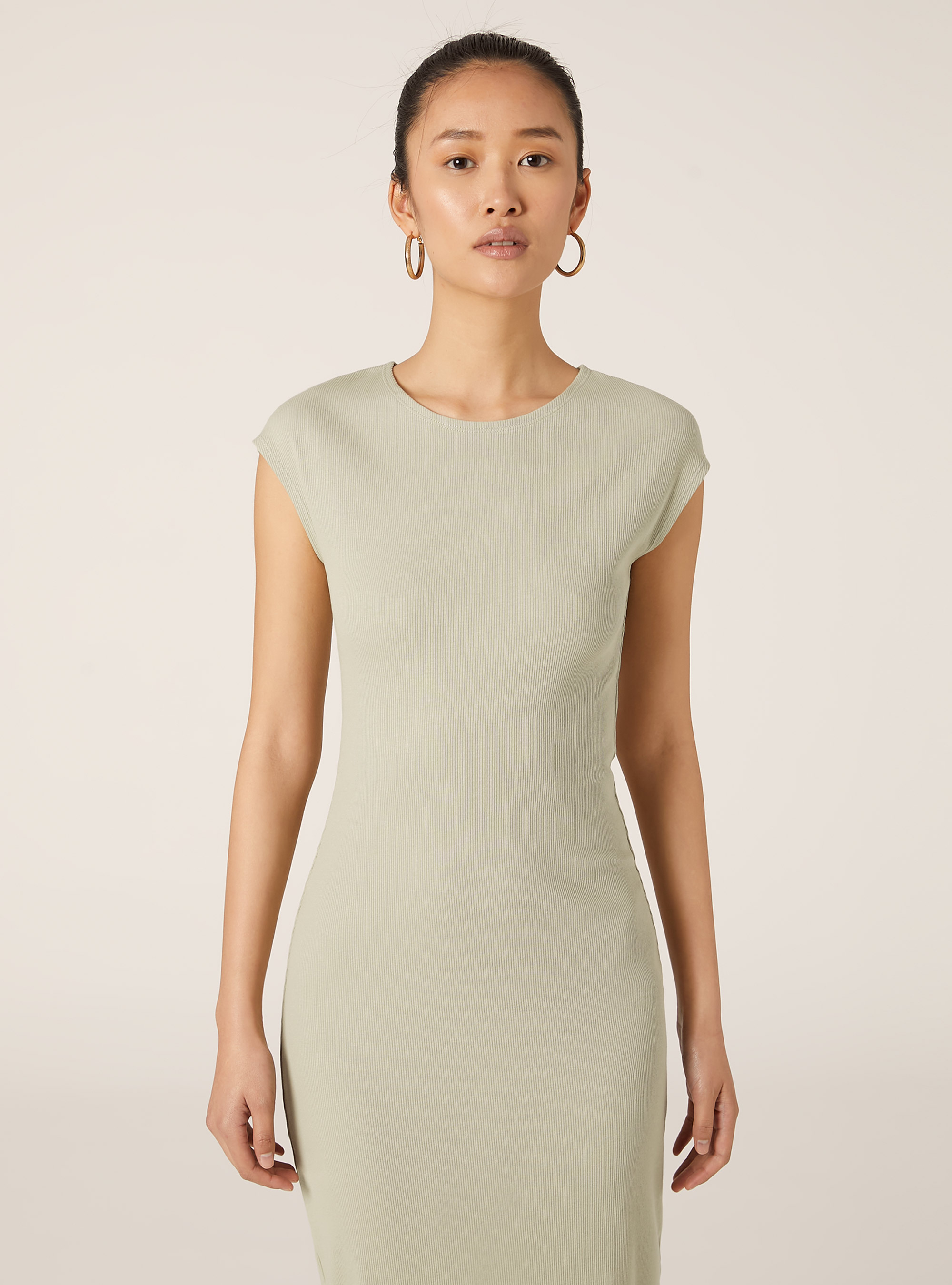 Fitted ribbed dress, SG3 SAGE LIGHT