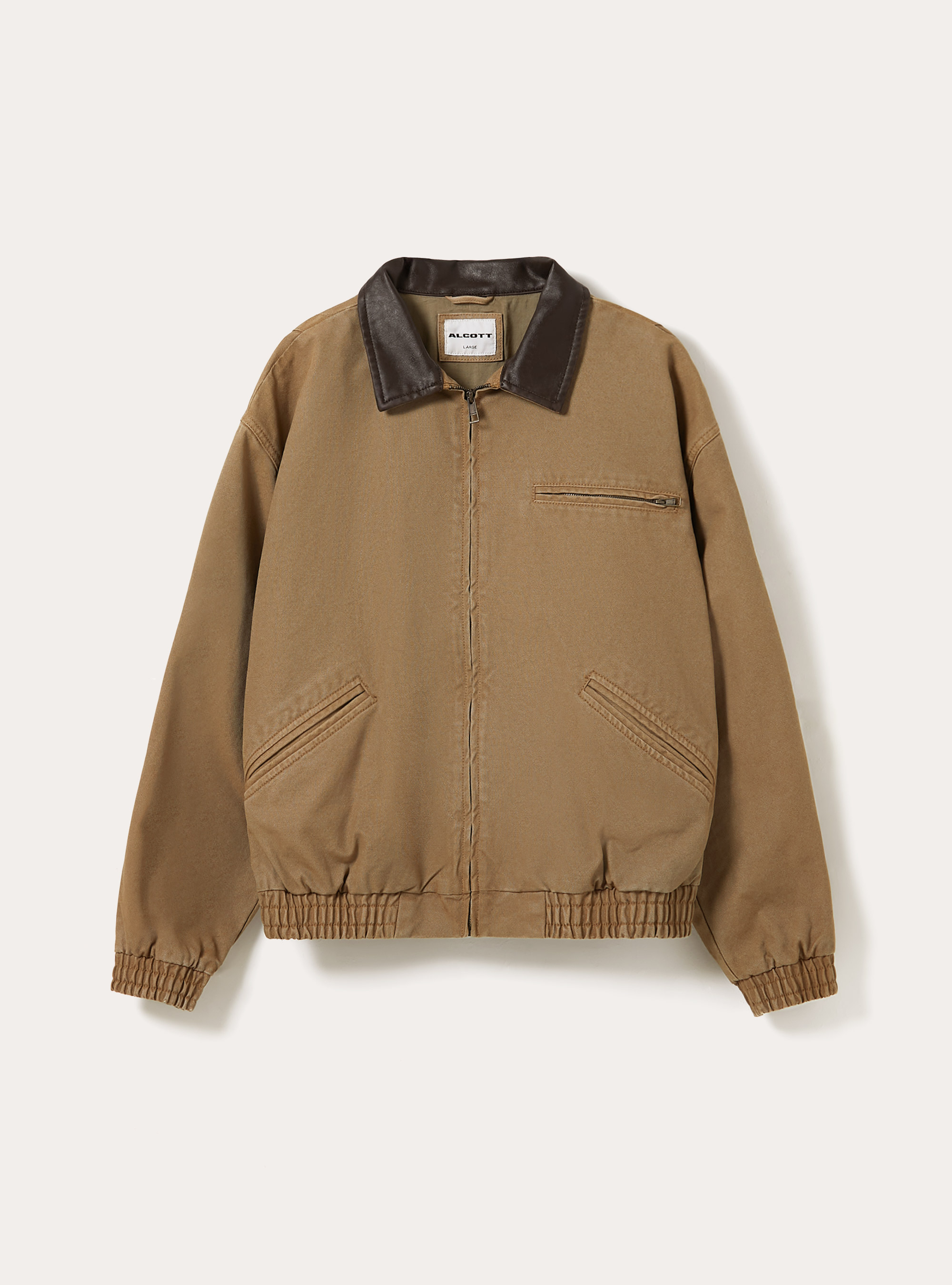 Blouson bombardier à coupe souple et col polo, BG2 BEIGE MEDIUM