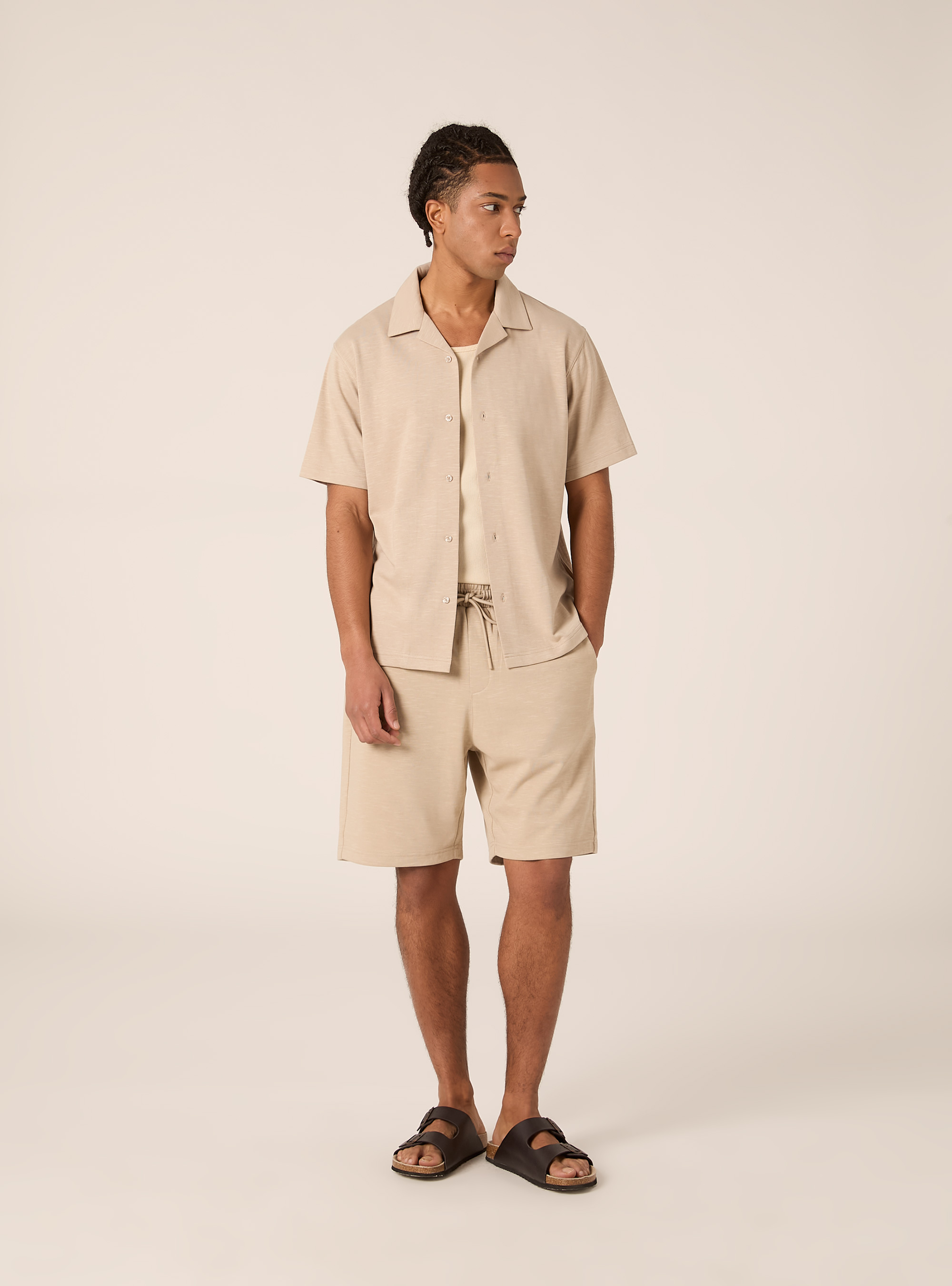 Camisa de manga corta de jersey, BG2 BEIGE MEDIUM