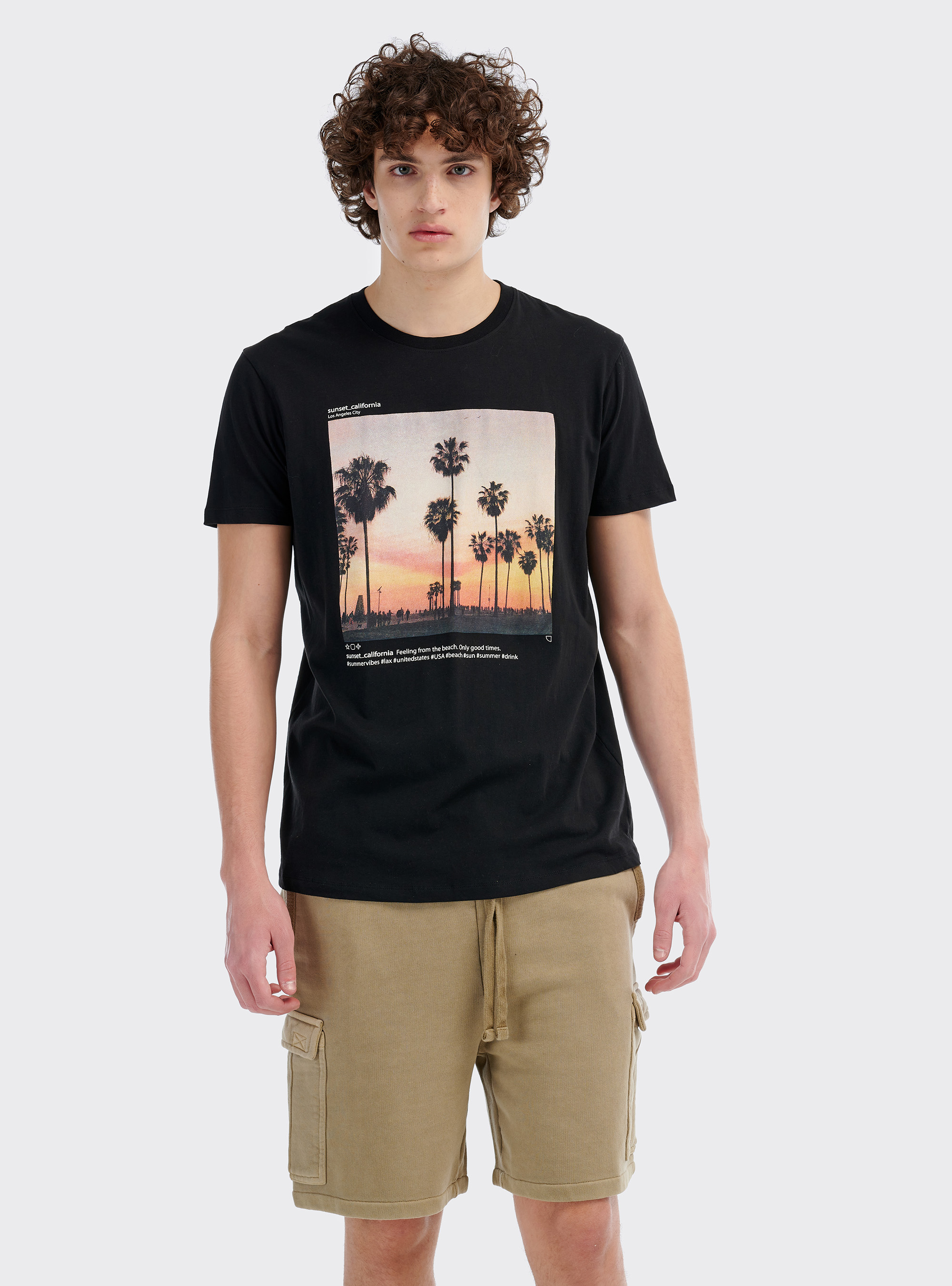 T-Shirt mit Aufdruck City, C101 BLACK