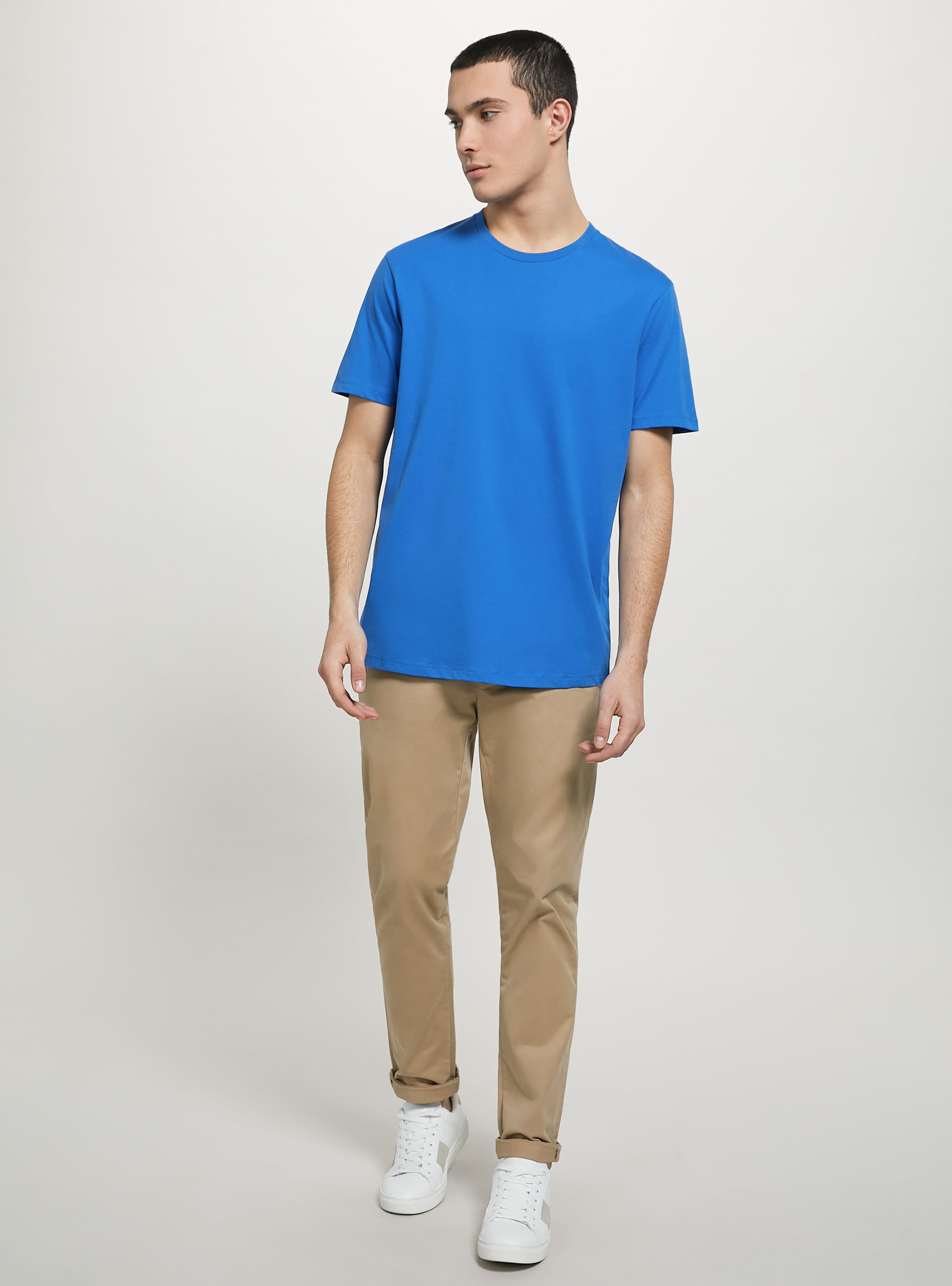 Camiseta de algod&oacute;n con cuello redondo, RY2 ROYALE MEDIUM