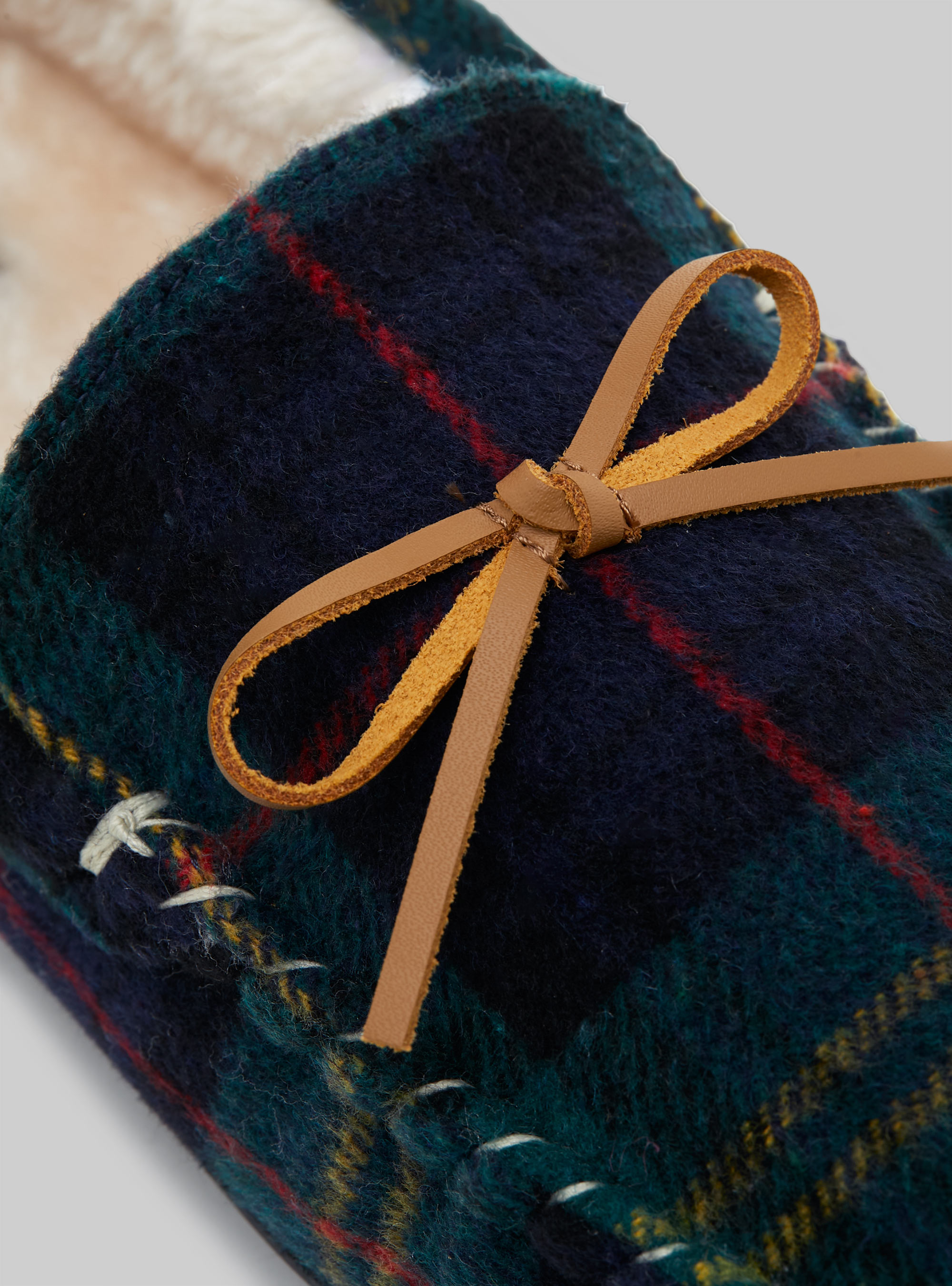 Loafer slippers in tartan, CHECK GREEN