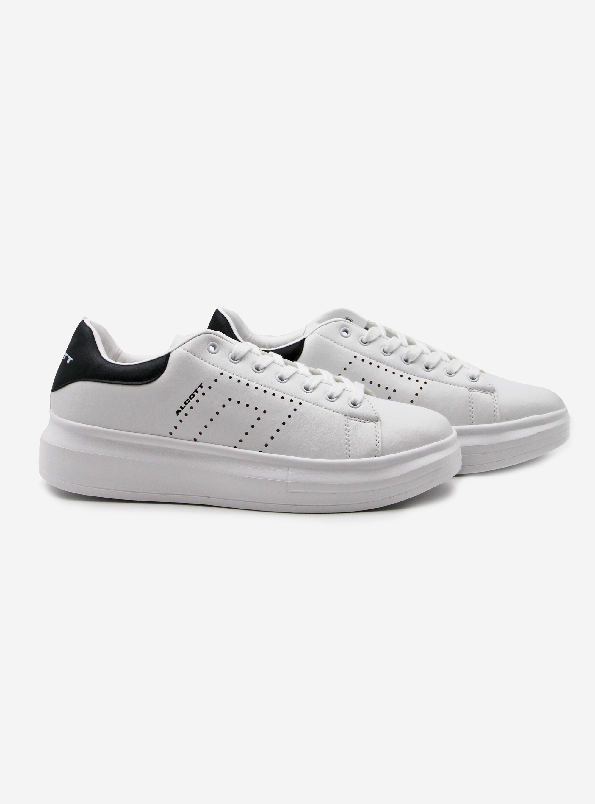 Sneakers con suola xl e tallone a contrasto, WHITE