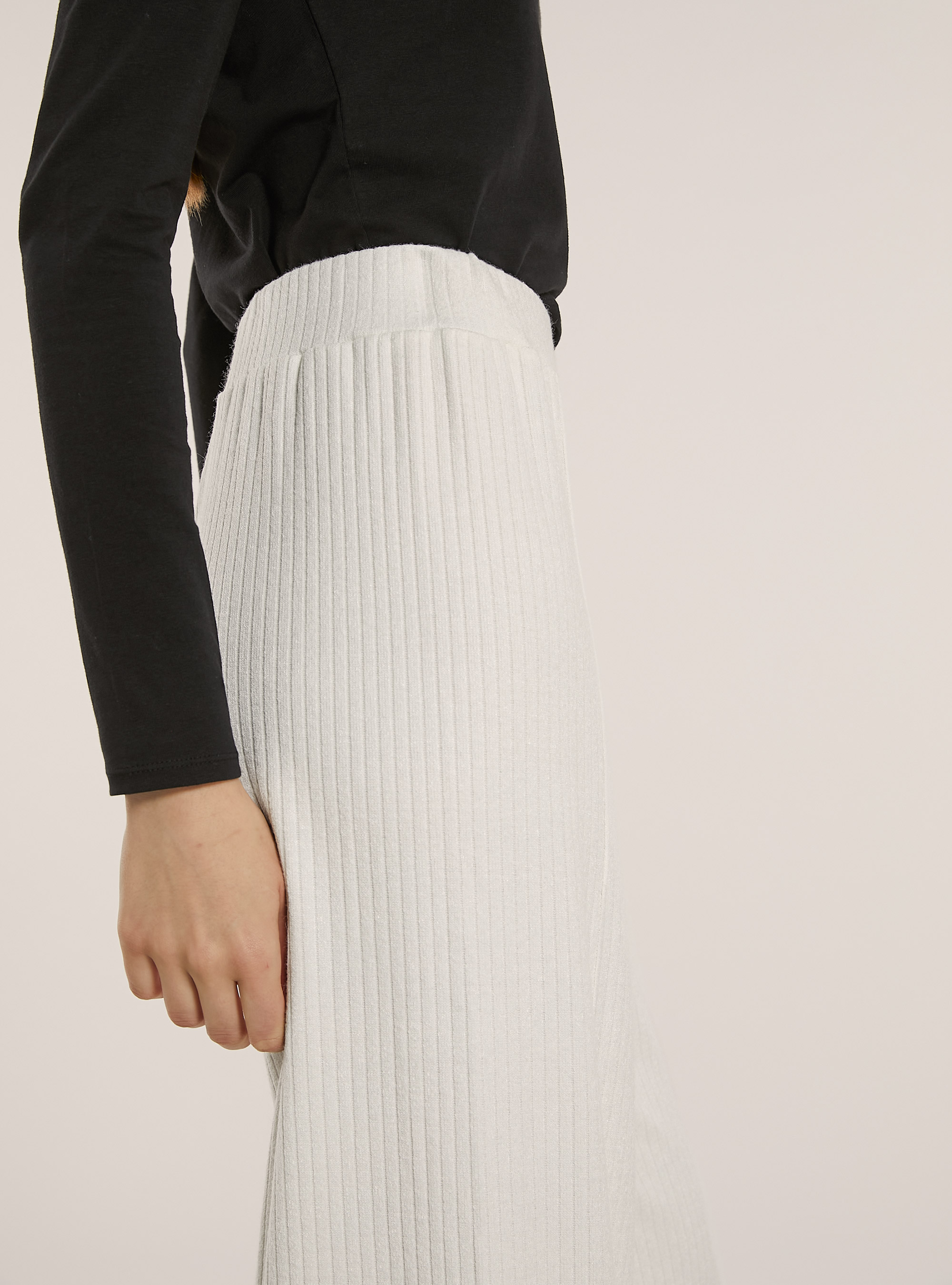 Knitted palazzo trousers, WH1 OFF WHITE