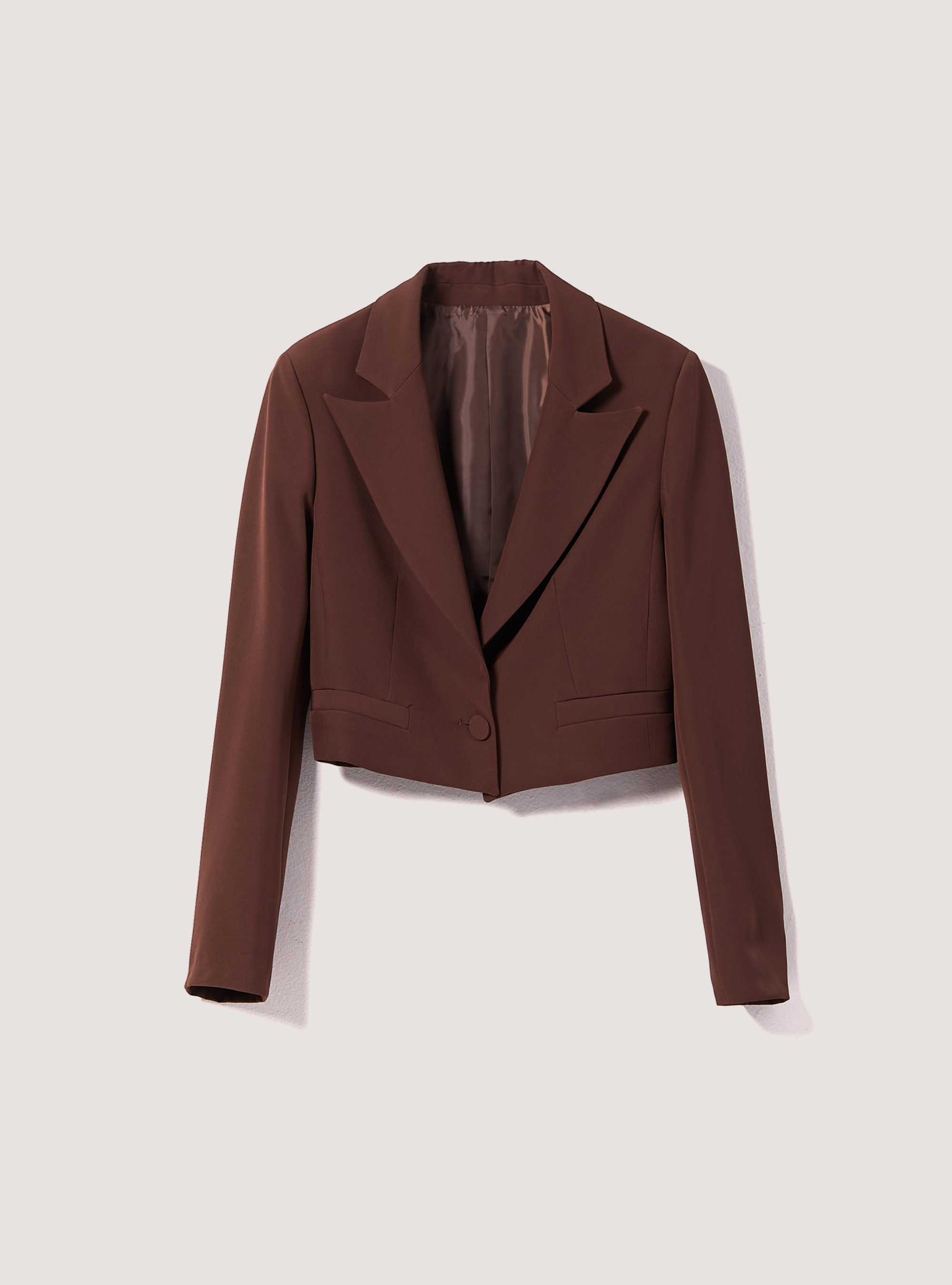 Blazer cropped Made in Italy, BR1 BROWN DARK