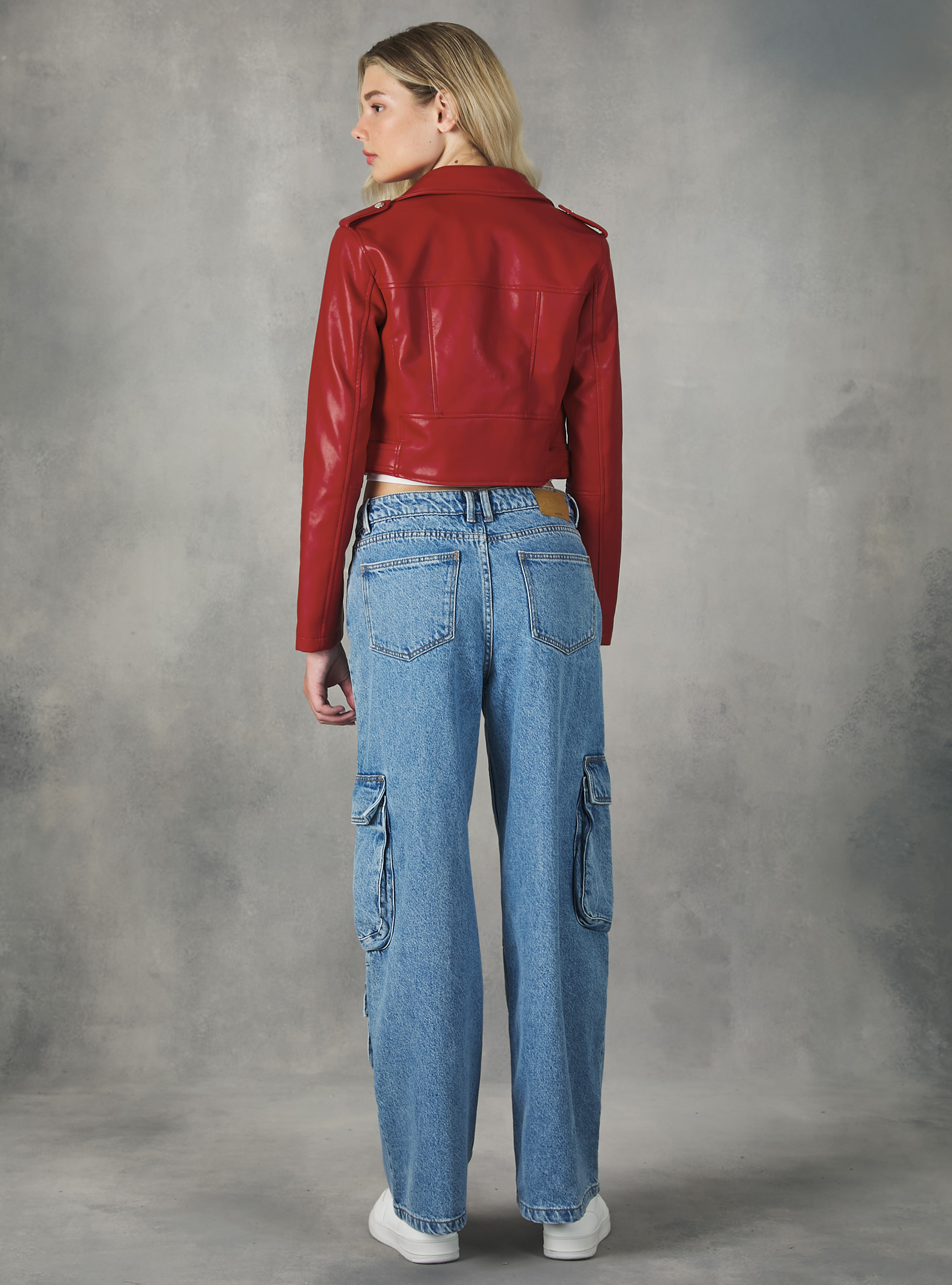 Veste motard effet cuir, RD2 RED MEDIUM