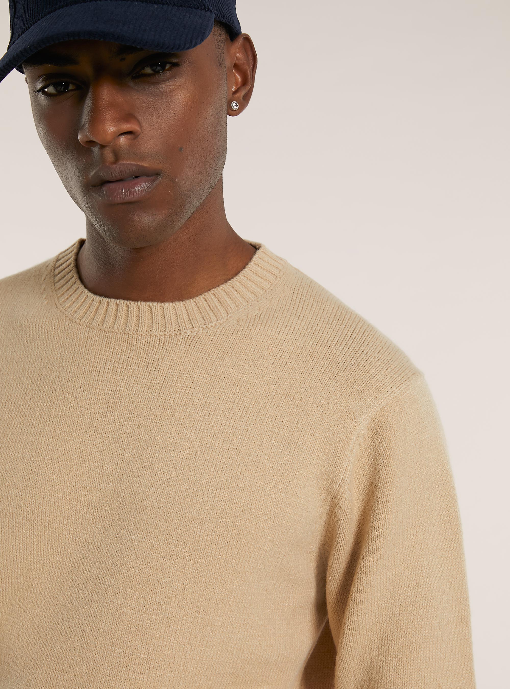 Maglione girocollo, MBG2 BEIGE MEL MED