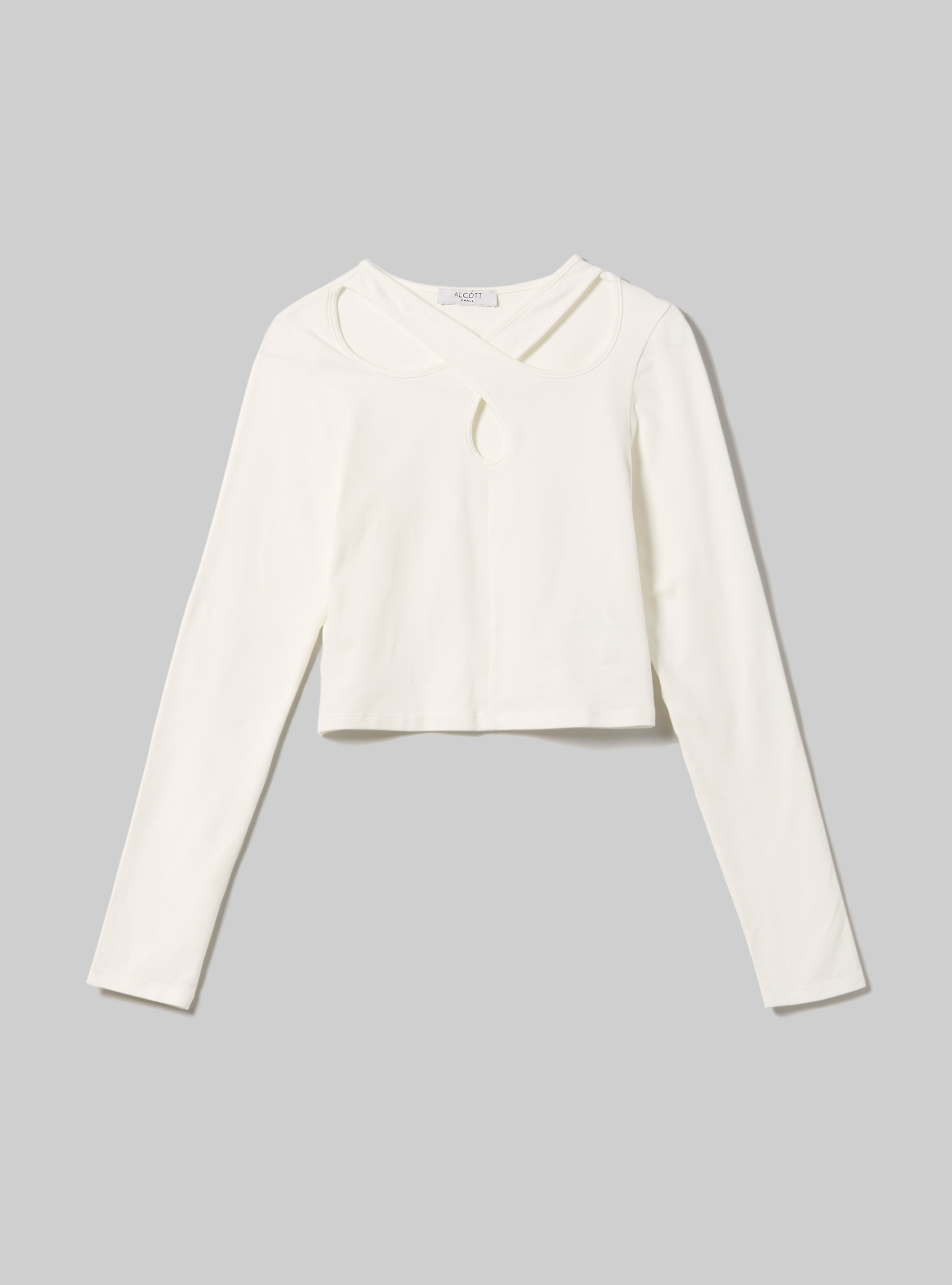 Long-sleeved cut out T-shirt, WH2 WHITE