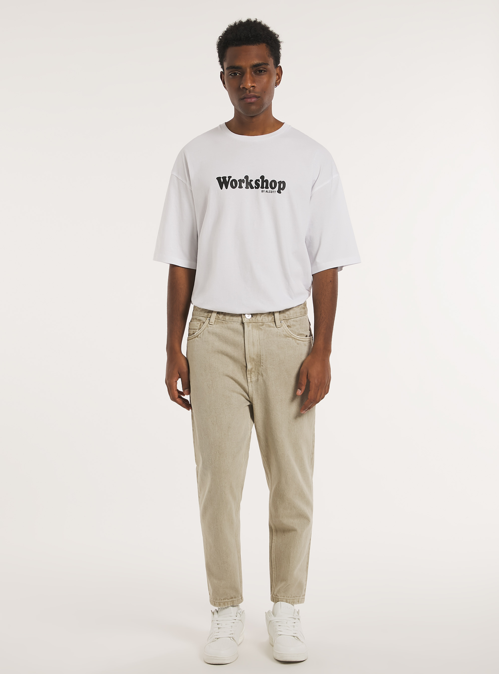 Relaxed fit twill trousers, SA2 SAND MEDIUM