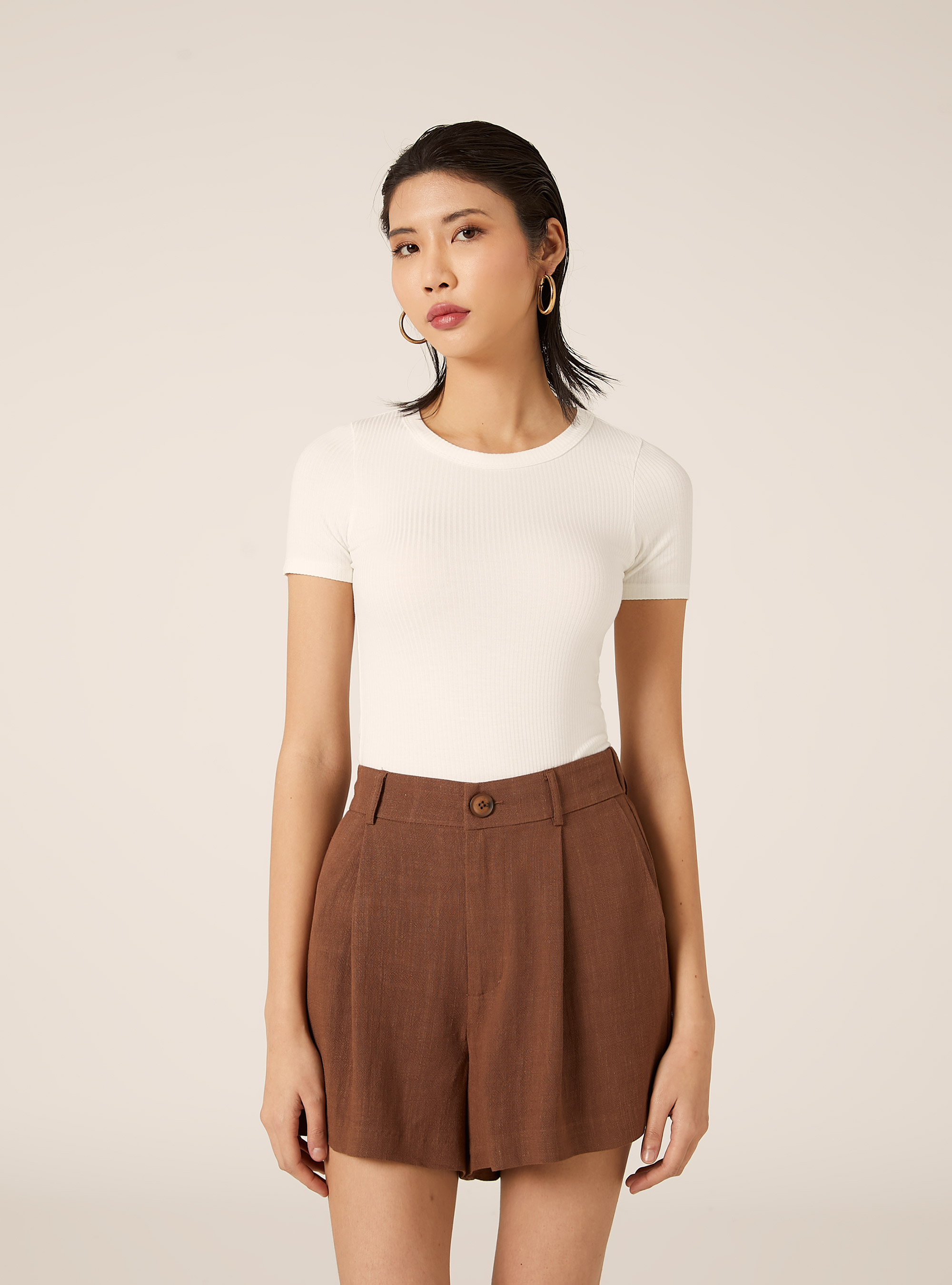 Body a coste maniche corte, WH2 WHITE